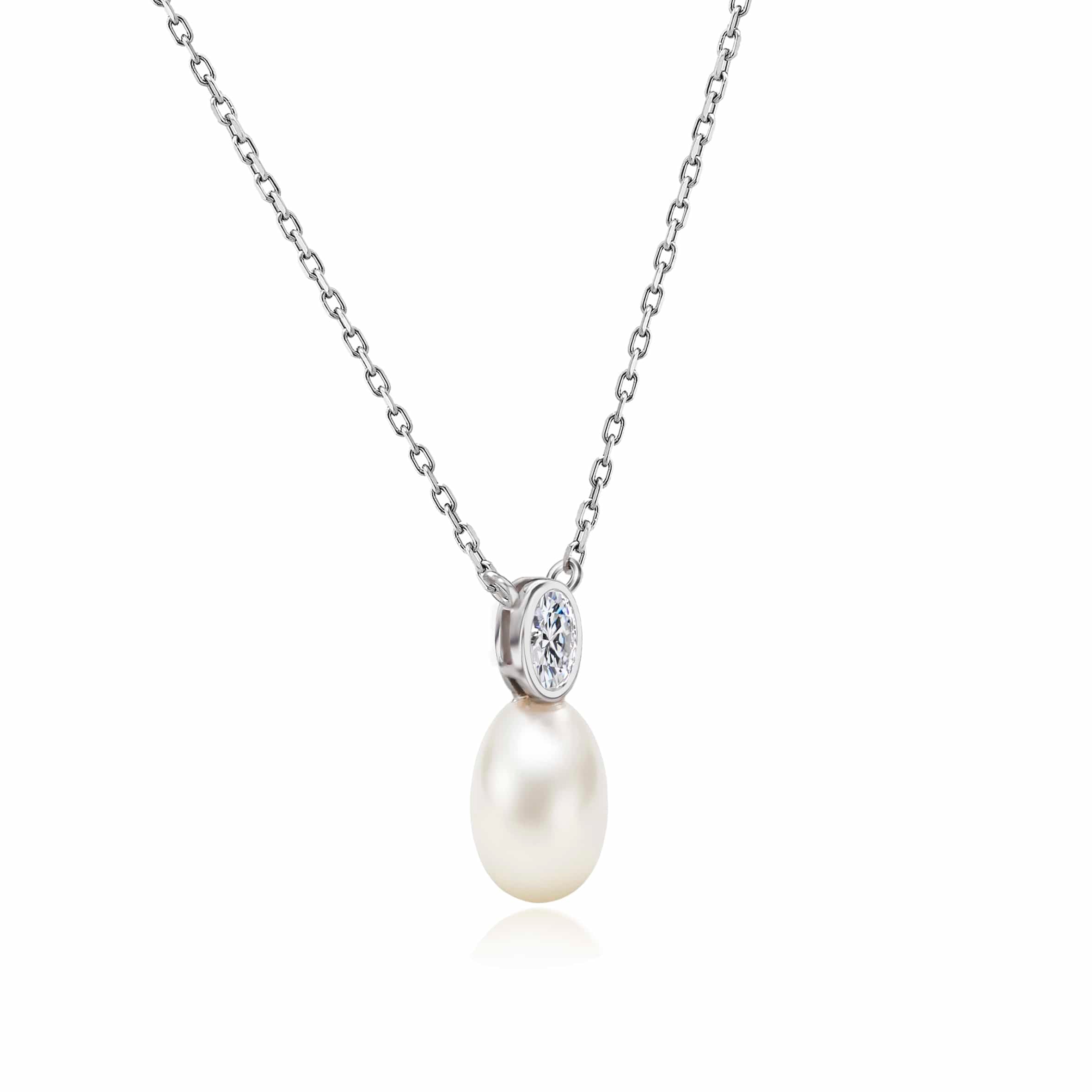 Lynora Jewellery Necklace Cultured Pearl Drop Necklace Sterling Silver / Pearl Cultured Pearl Drop Necklace