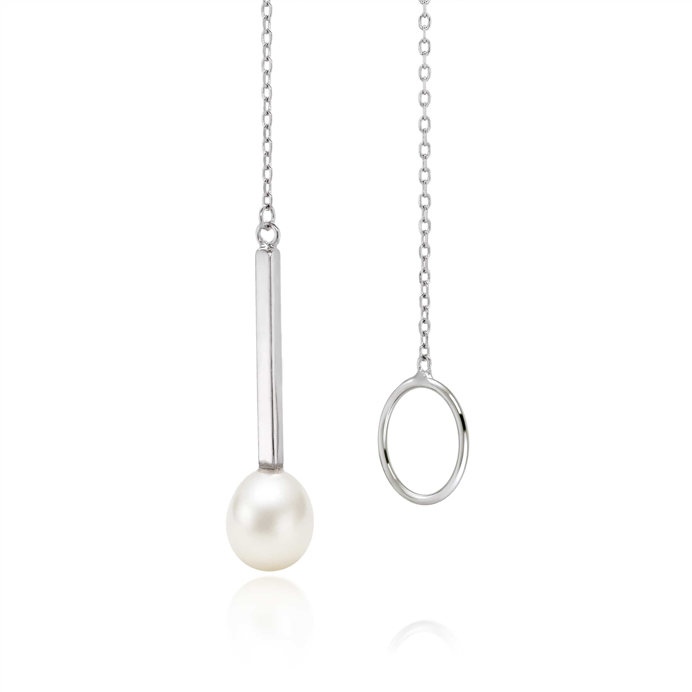 Lynora Jewellery Necklace Pearl Lariat Necklace Sterling  Silver / Pearl Pearl Lariat Necklace
