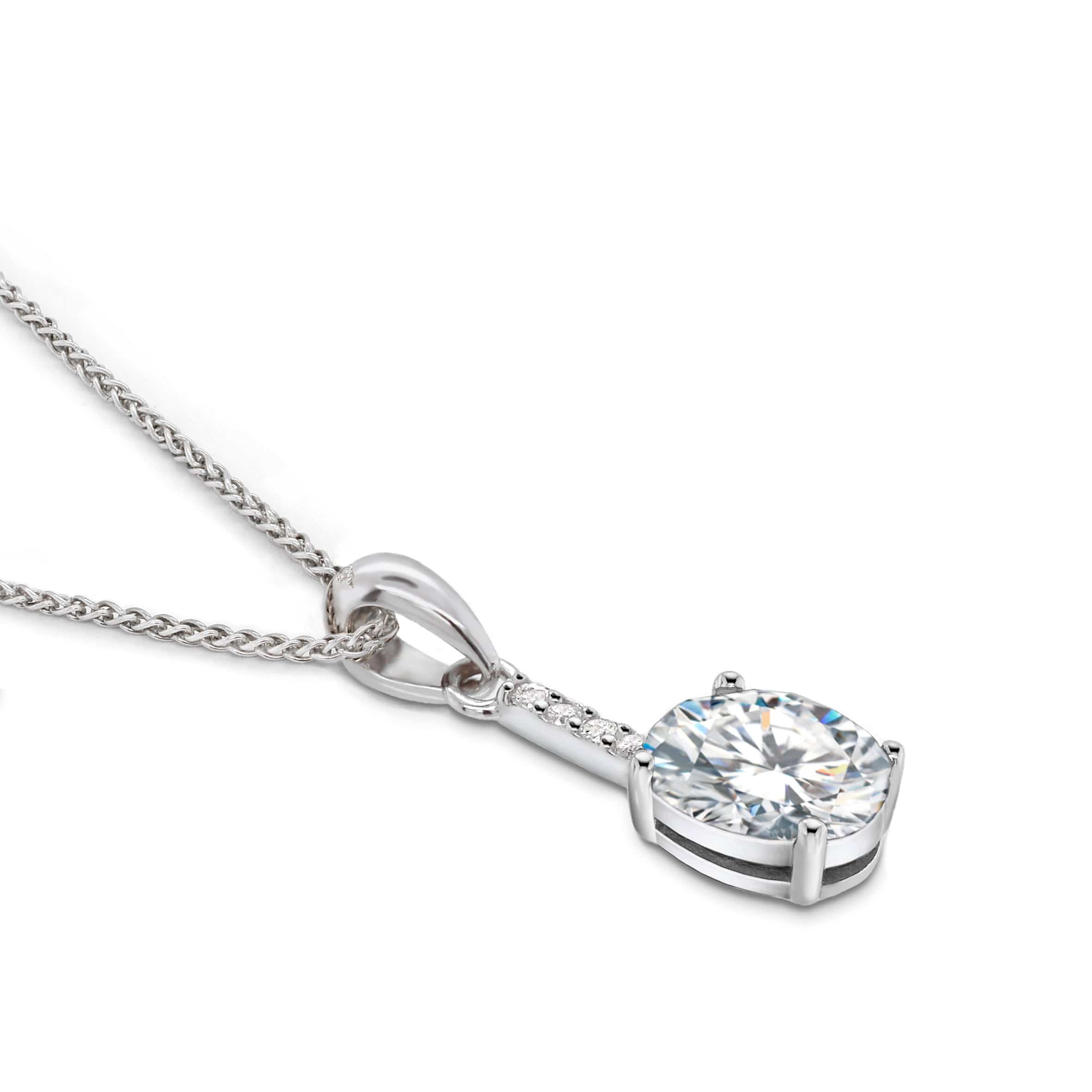 Lynora Jewellery Pendant Vertical Diamond Drop Pendant Sterling Silver / Clear Vertical Diamond Drop Pendant