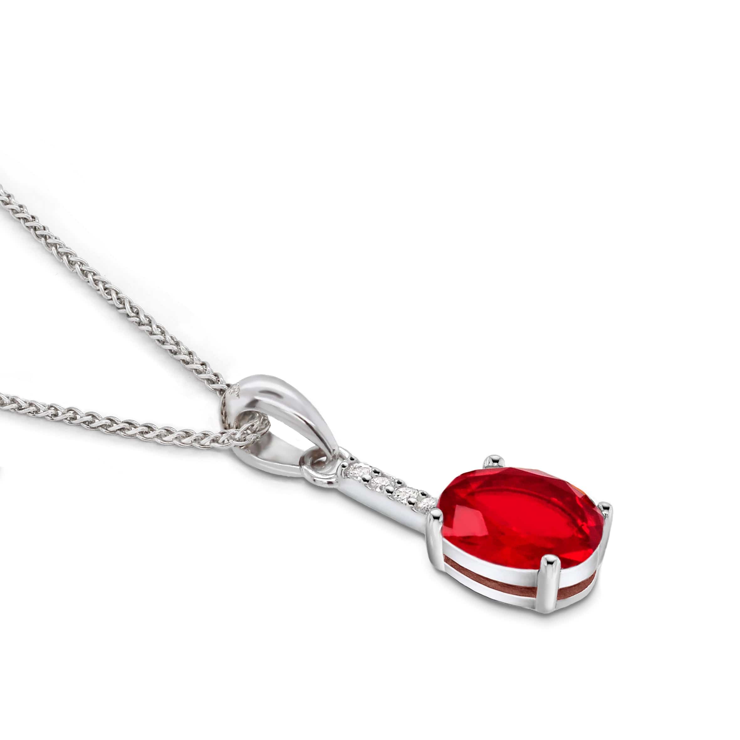 Lynora Jewellery Pendant Vertical Ruby Drop Pendant Sterling Silver / Ruby Vertical Ruby Drop Pendant