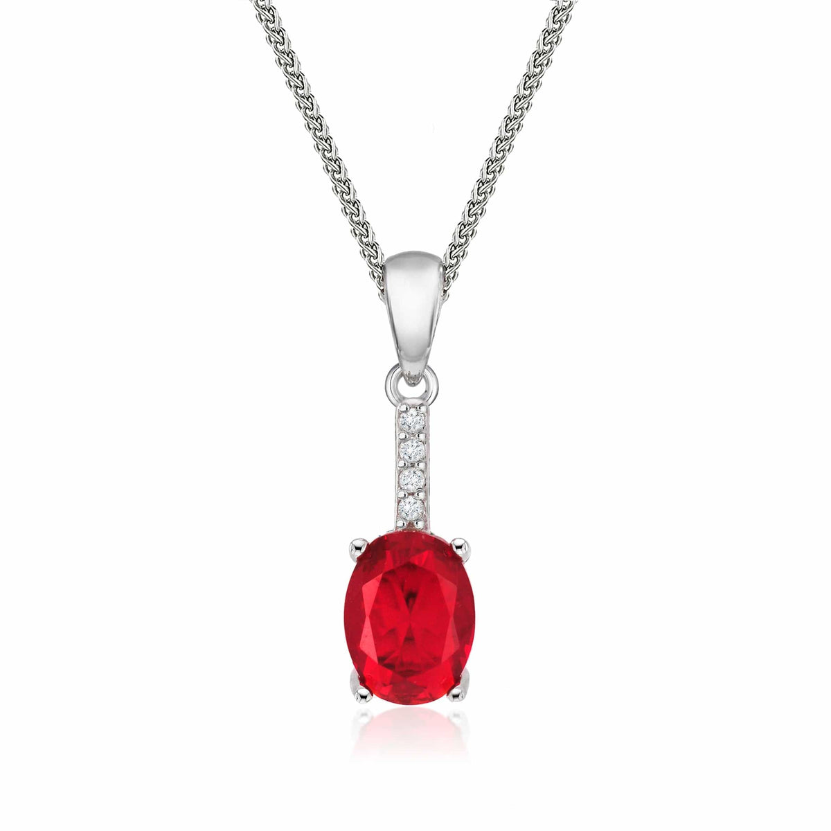 Vertical Ruby Drop Pendant