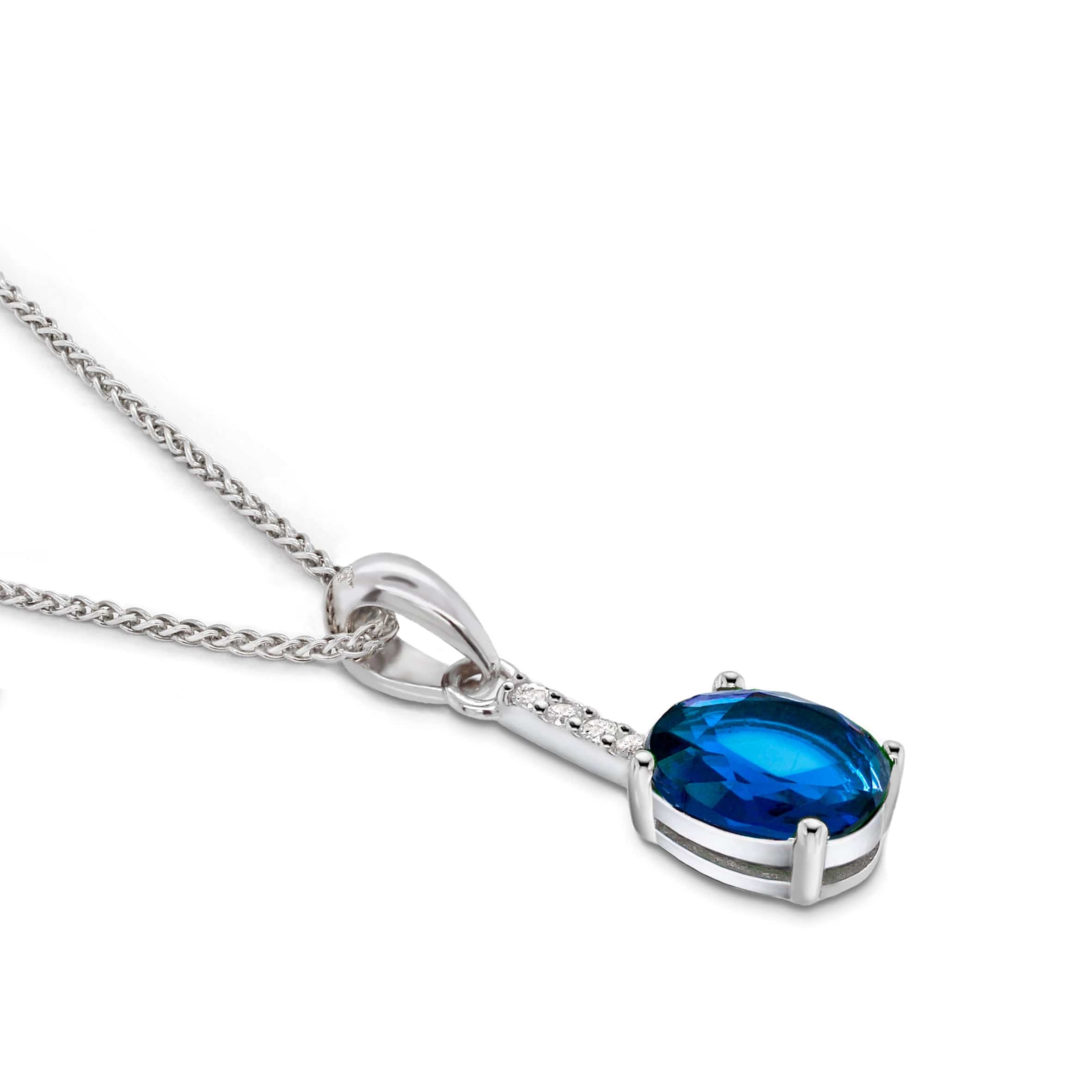 Lynora Jewellery Pendant Vertical Sapphire Drop Pendant Sterling Silver / Sapphire Vertical Sapphire Drop Pendant