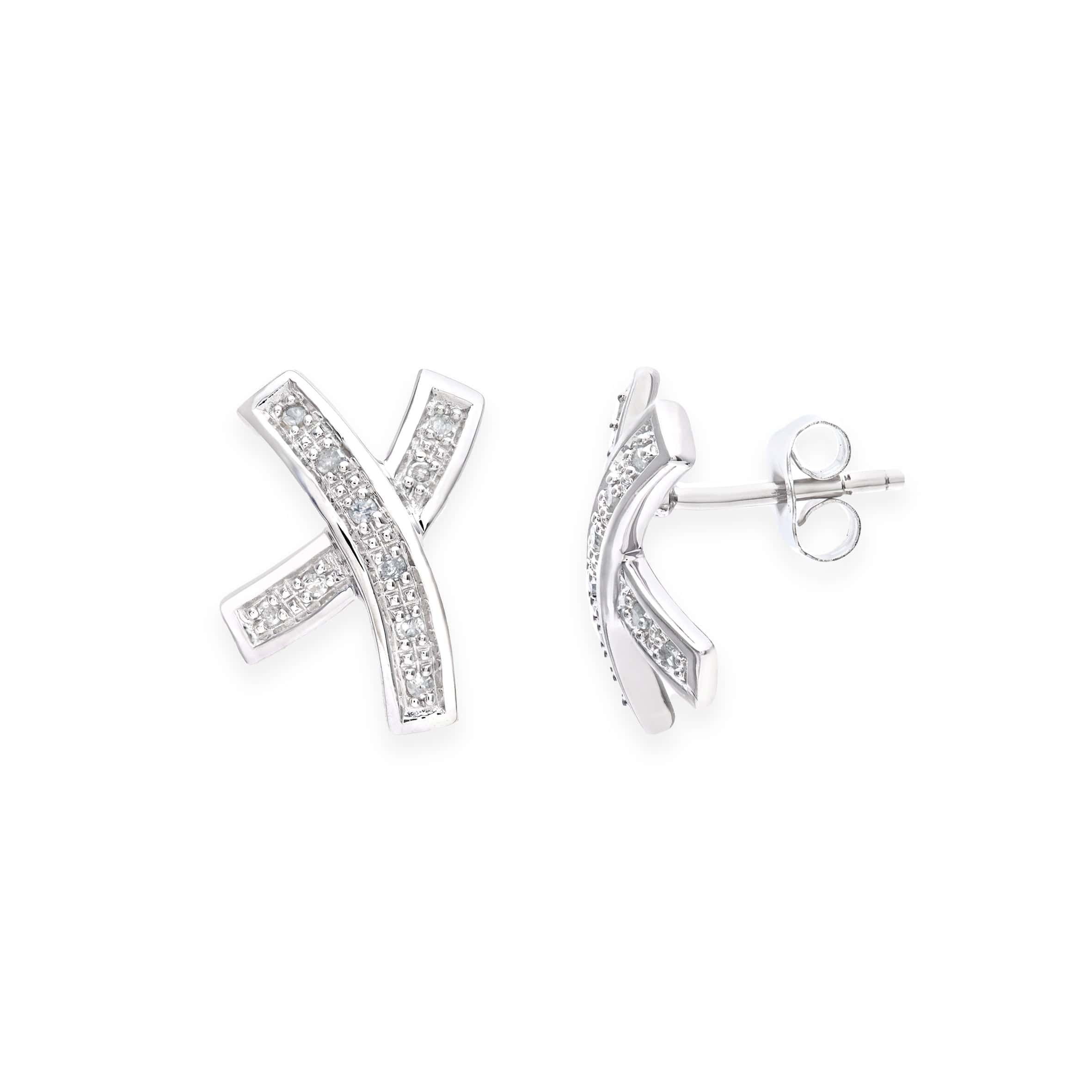 Lynora Luxe Earring 9ct White Gold 0.10ct Diamond Kiss Earrings White Gold 9ct / Diamond 9ct White Gold 0.10ct Diamond Kiss Earrings