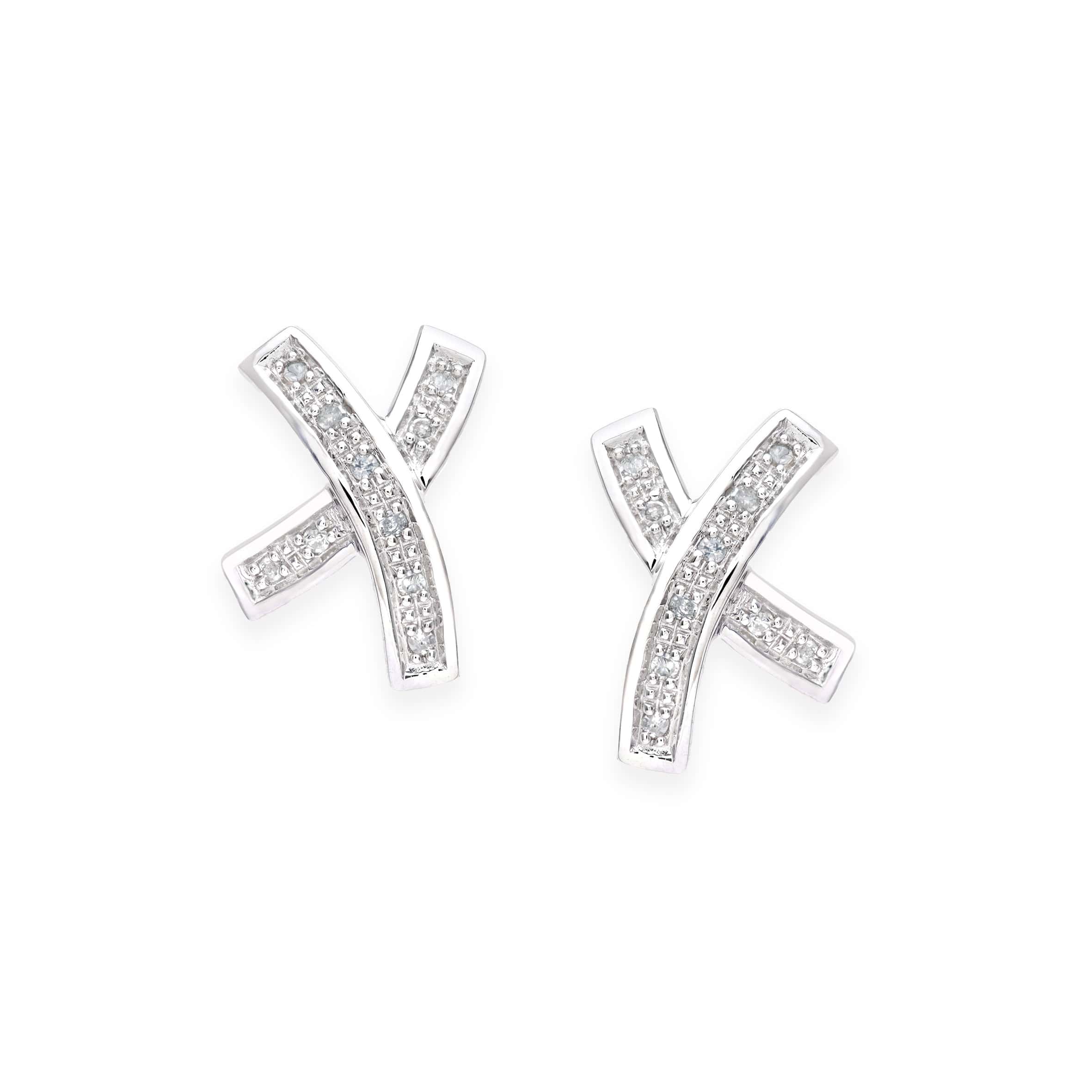 Lynora Luxe Earring 9ct White Gold 0.10ct Diamond Kiss Earrings White Gold 9ct / Diamond 9ct White Gold 0.10ct Diamond Kiss Earrings