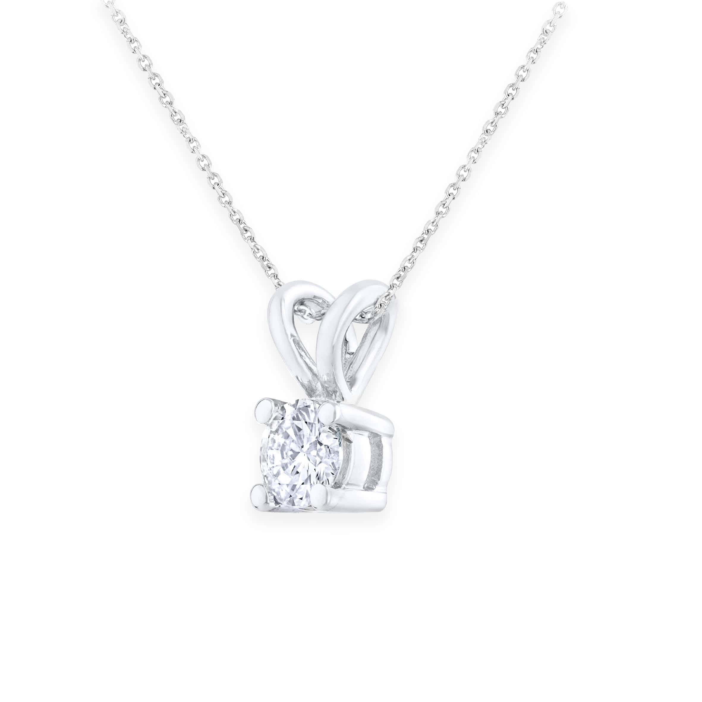 Lynora Luxe Necklace 9 ct White Gold 0.33ct Diamond Pendant & Chain White Gold 9ct / Diamond / 18" 9 ct White Gold 0.33ct Diamond Pendant & Chain