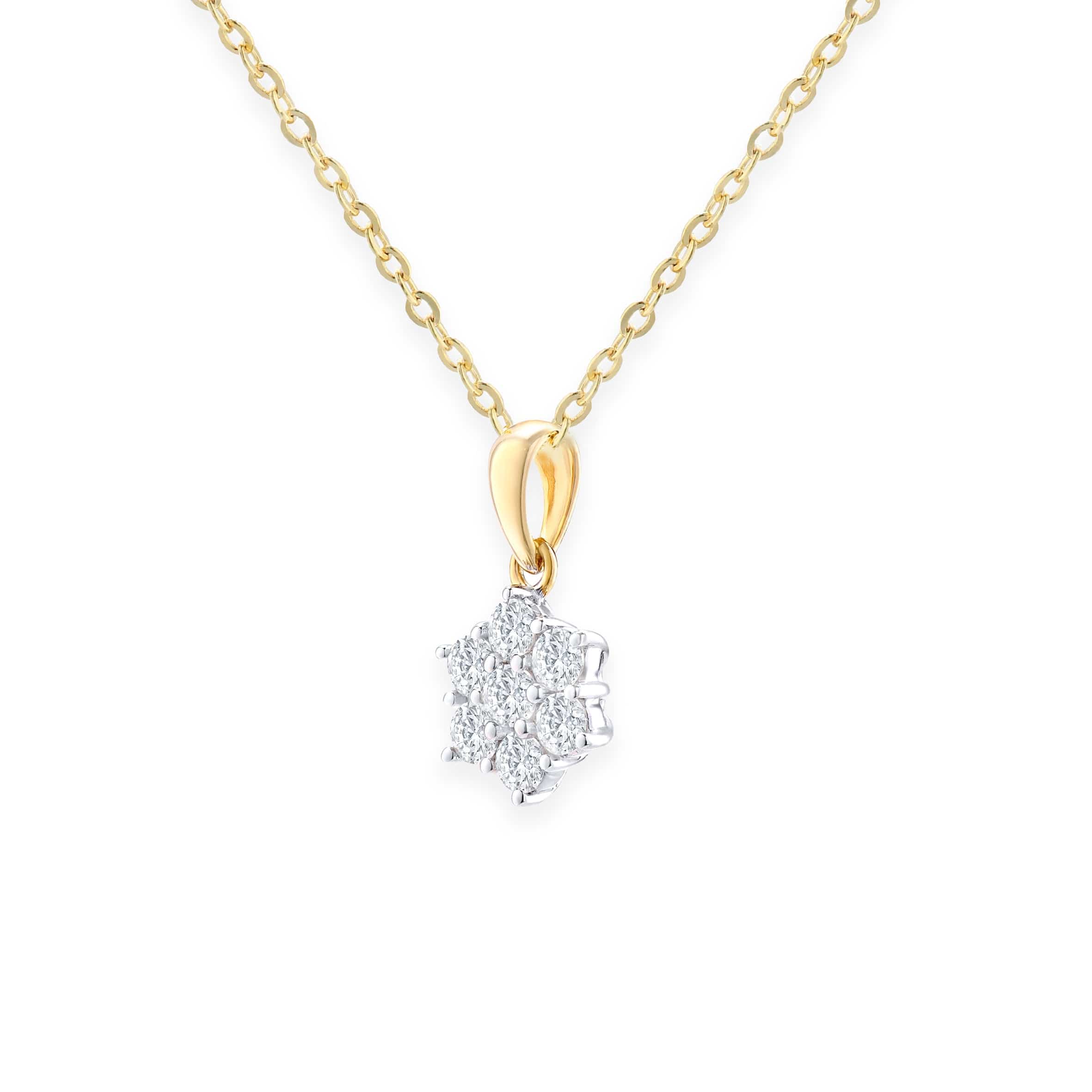 Lynora Luxe Necklace 9ct Yellow Gold 0.50ct Diamond Star Cluster Pendant Necklace Yellow Gold 9ct / Diamond / 18" 9ct Yellow Gold 0.50ct Diamond Star Cluster Pendant Necklace