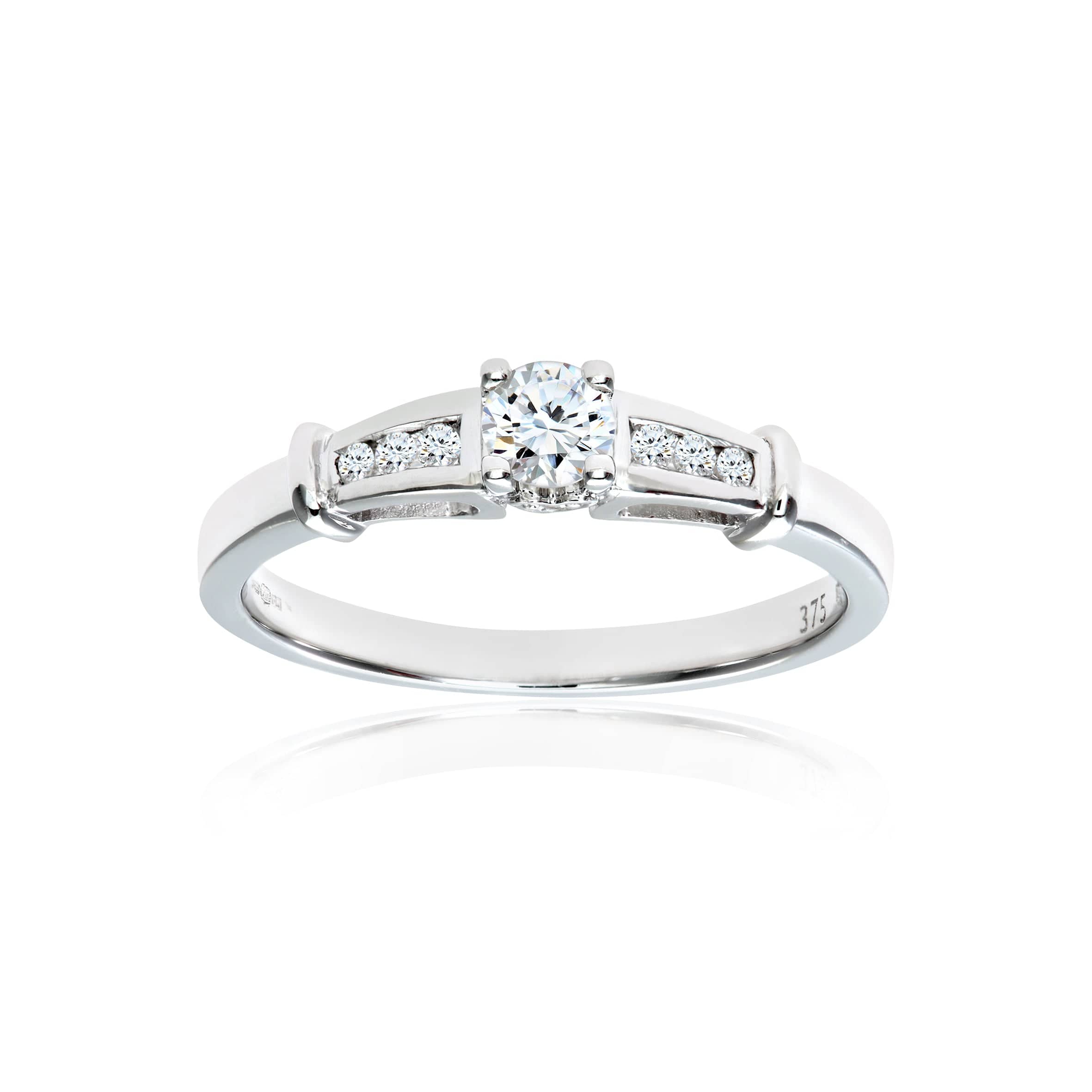 Lynora Luxe Ring 9ct White Gold 0.25ct Radiant Diamond Engagement Ring 9ct White Gold 0.25ct Radiant Diamond Engagement Ring