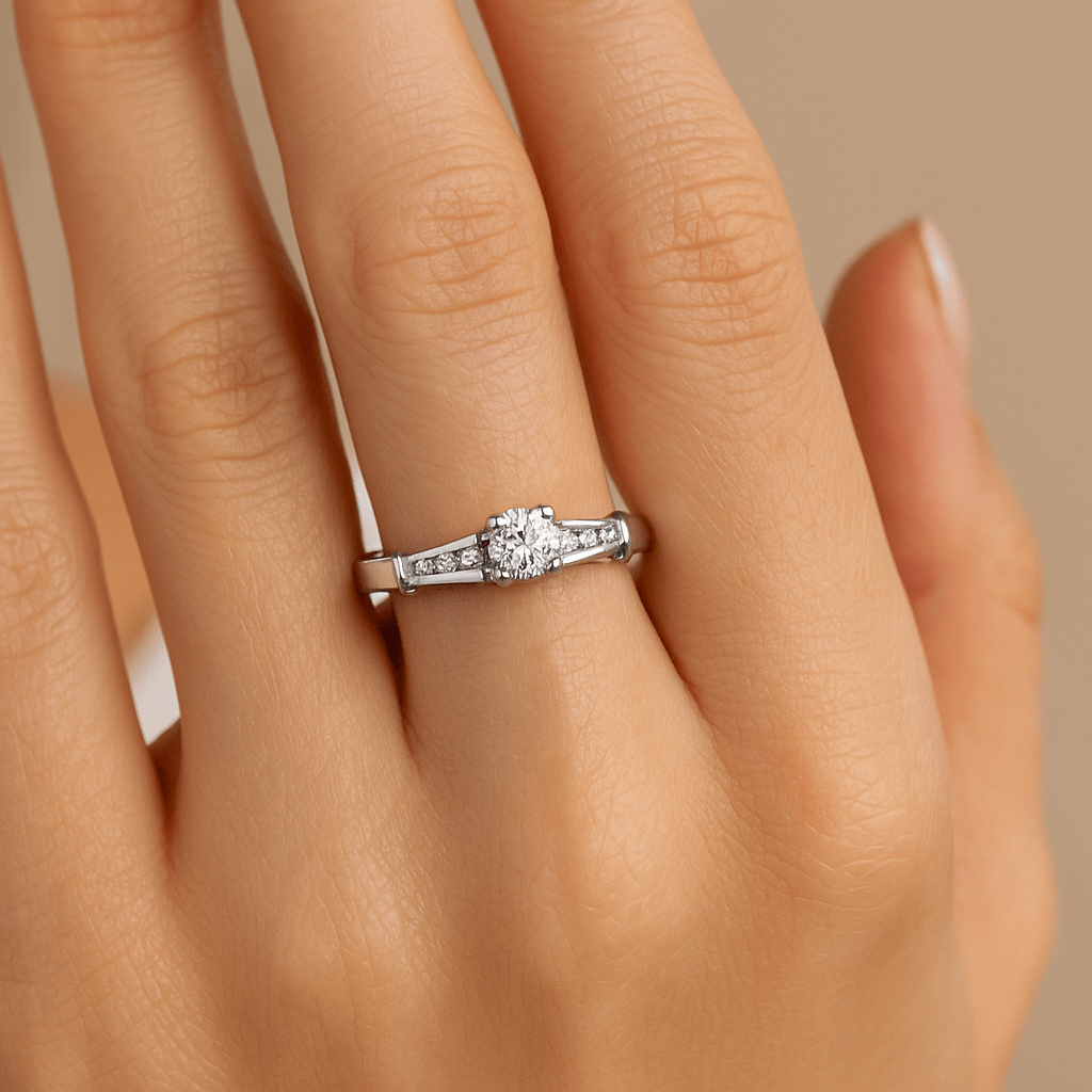 Lynora Luxe Ring 9ct White Gold 0.25ct Radiant Diamond Engagement Ring 9ct White Gold 0.25ct Radiant Diamond Engagement Ring