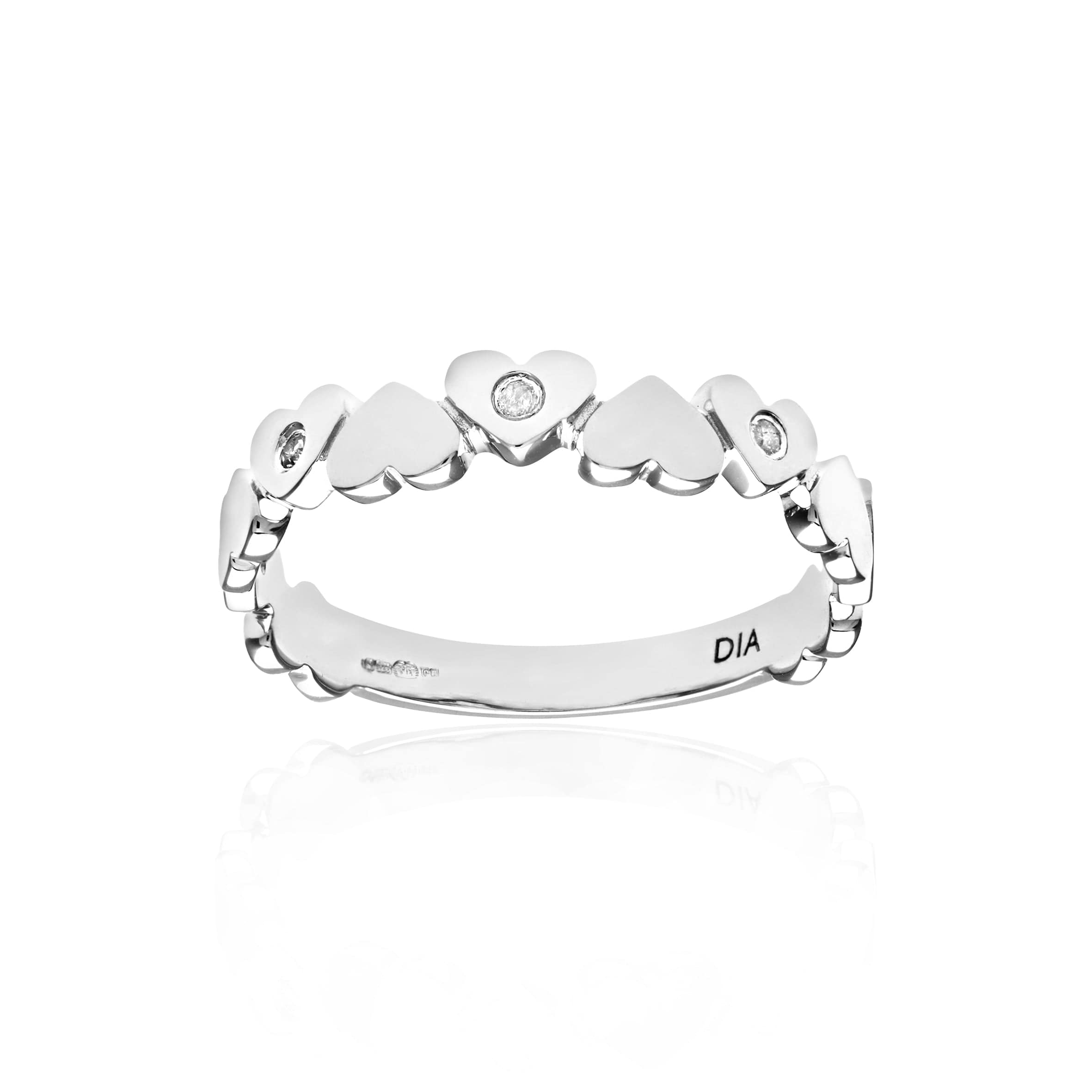 Lynora Luxe Ring 9ct White Gold Diamond Hearts Ring 9ct White Gold Diamond Hearts Ring