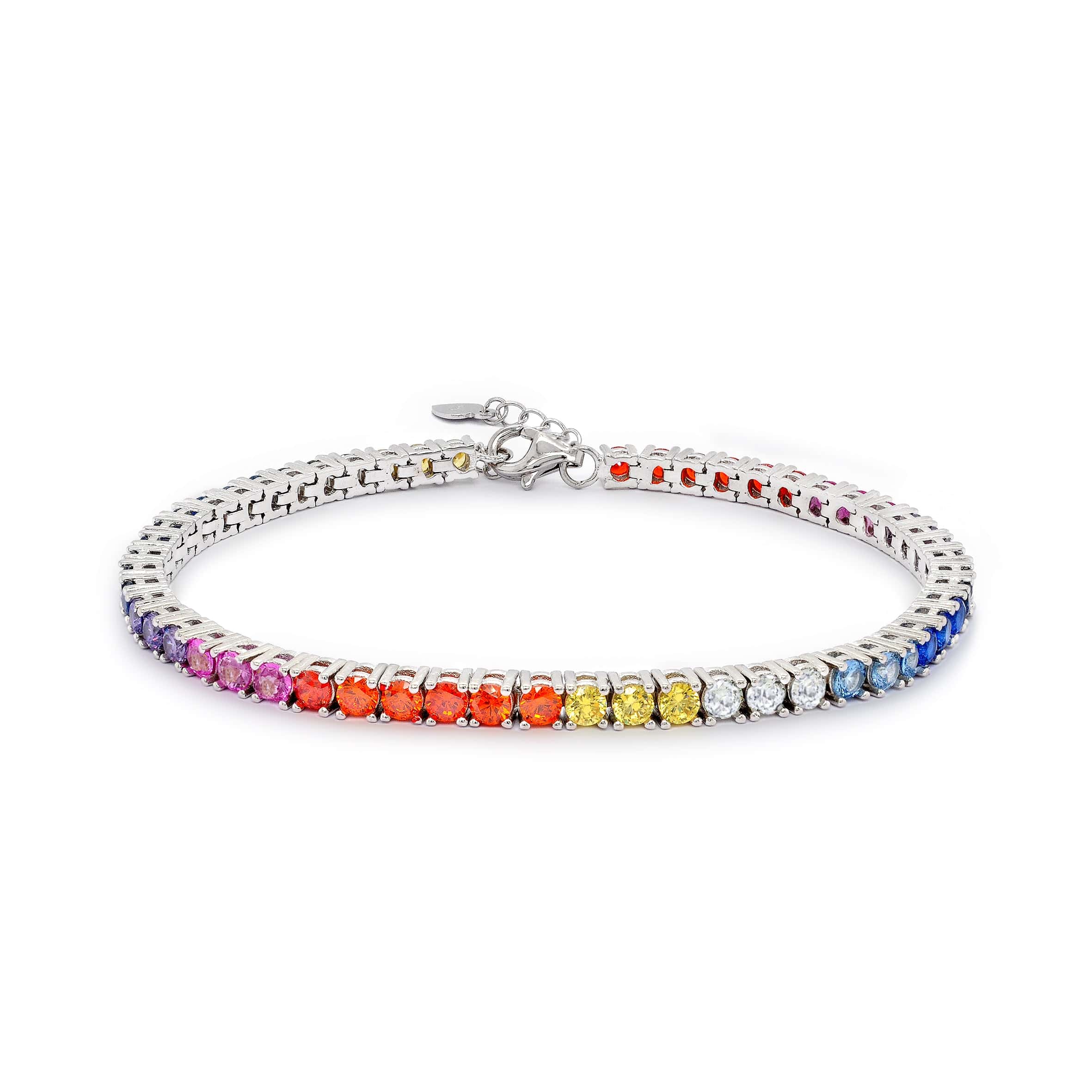 Lynora Silver Braceleet Sterling Silver / Multicoloured Rainbow Tennis Bracelet