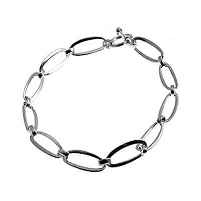 Lynora Silver Bracelet Sterling Silver / Clear Lynora Sterling Silver Toggle Clasp Link Bracelet