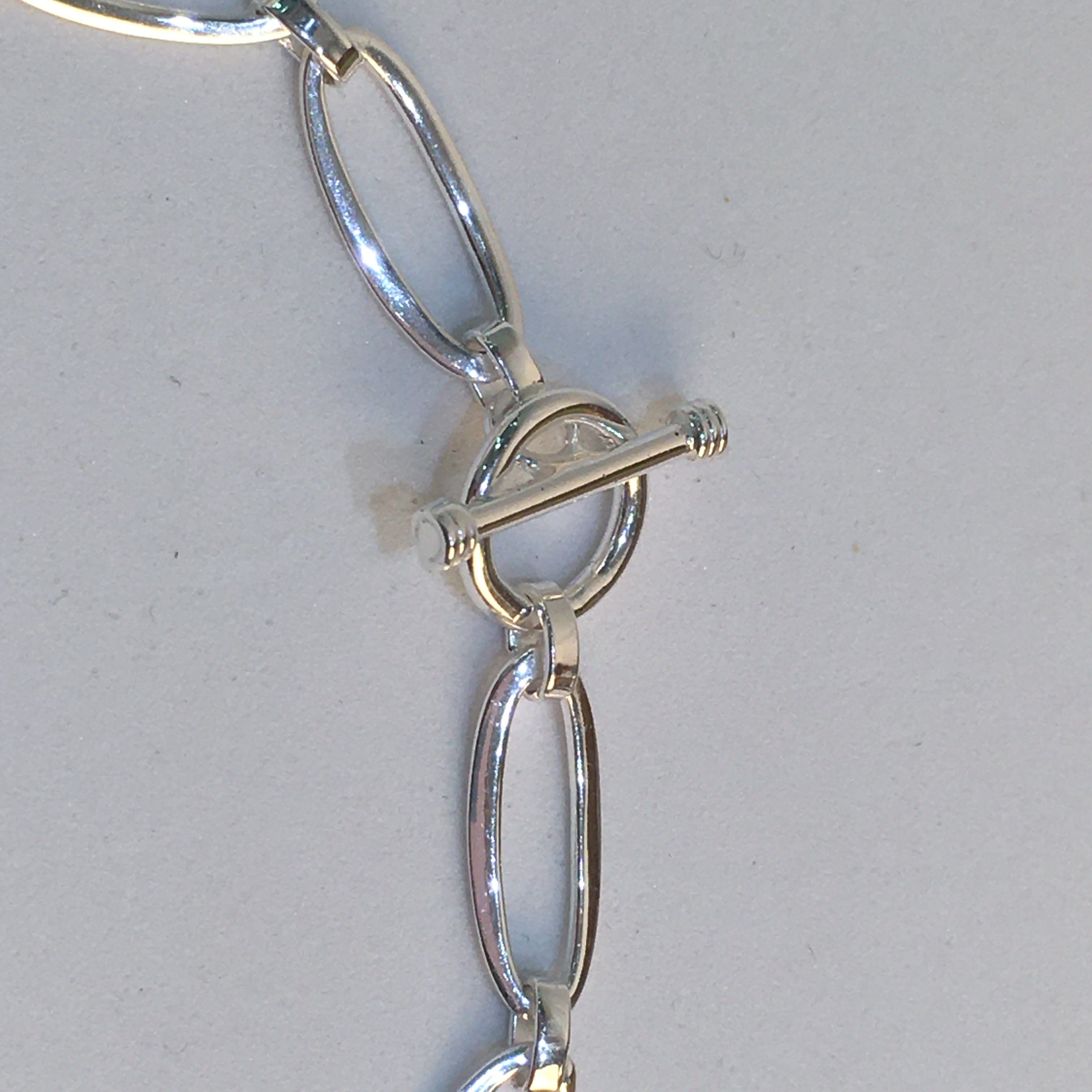 Lynora Silver Bracelet Sterling Silver / Clear Lynora Sterling Silver Toggle Clasp Link Bracelet