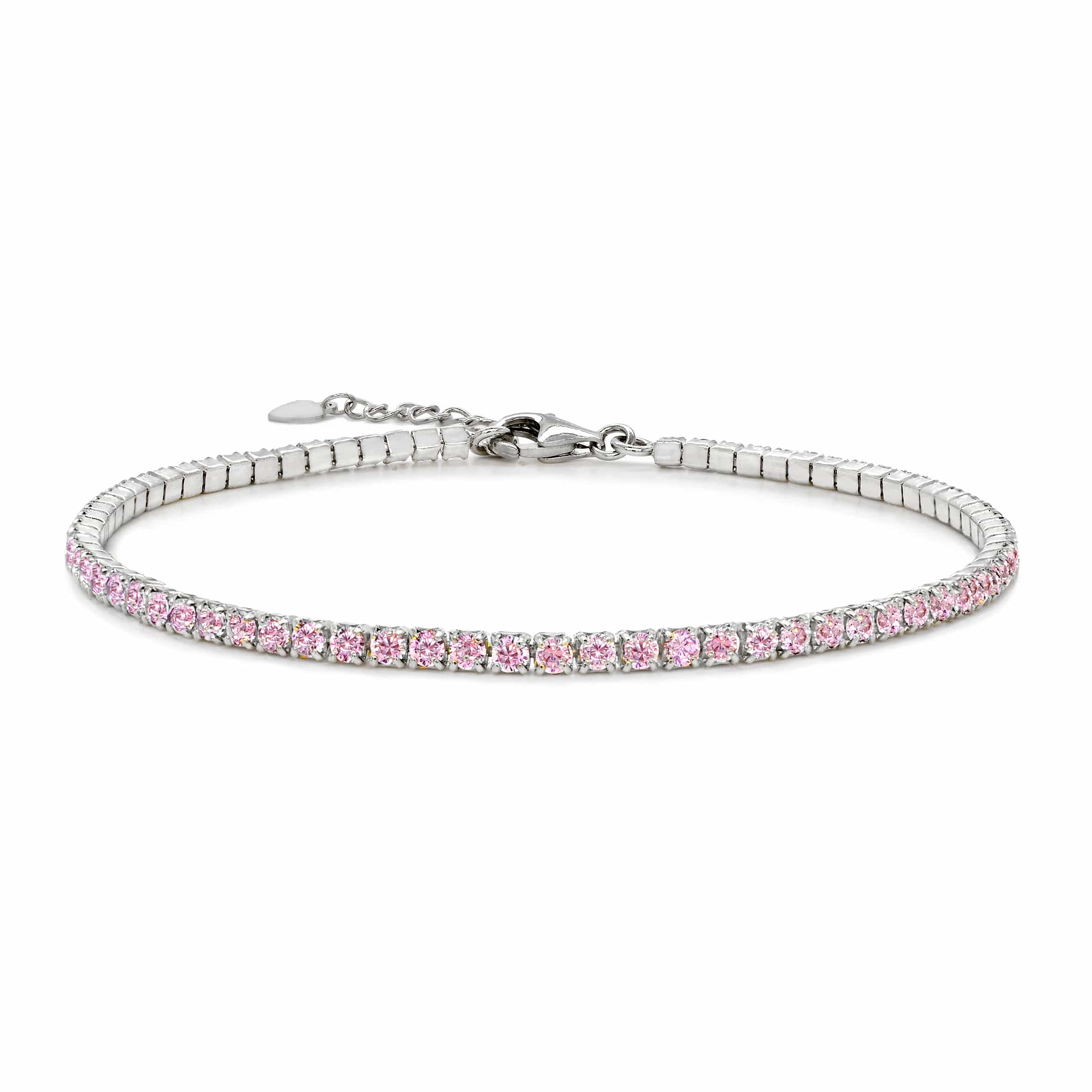 Lynora Silver Bracelet Sterling Silver / Pink Tourmaline Pink Tourmaline Tennis Bracelet