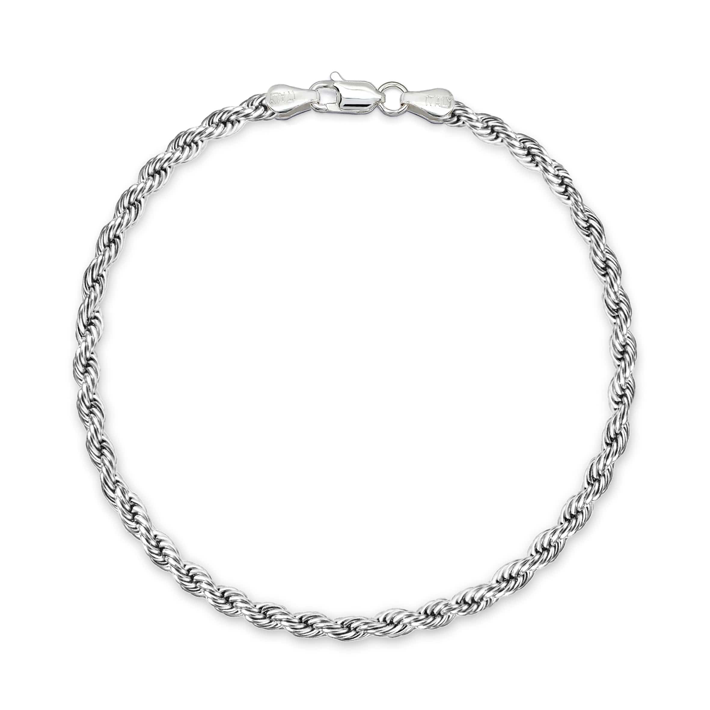 Lynora Silver Bracelet Rope Chain Bracelet Medium Sterling Silver Sterling Silver Rope Chain Bracelet Medium Sterling Silver