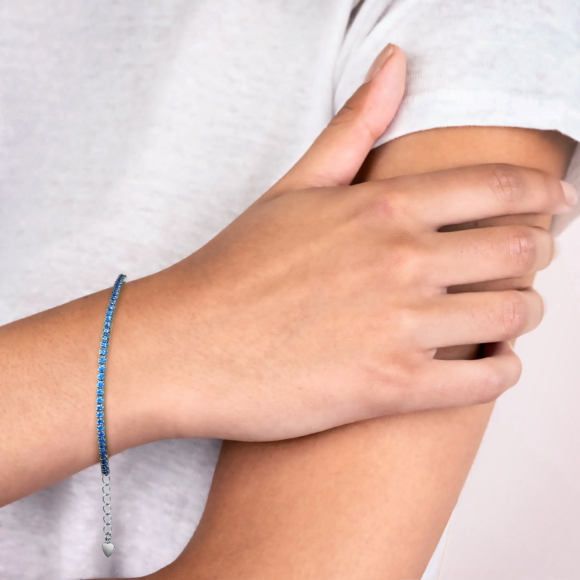 Lynora Silver Bracelet Sterling Silver / Swiss-Blue Swiss-Blue Tennis Bracelet