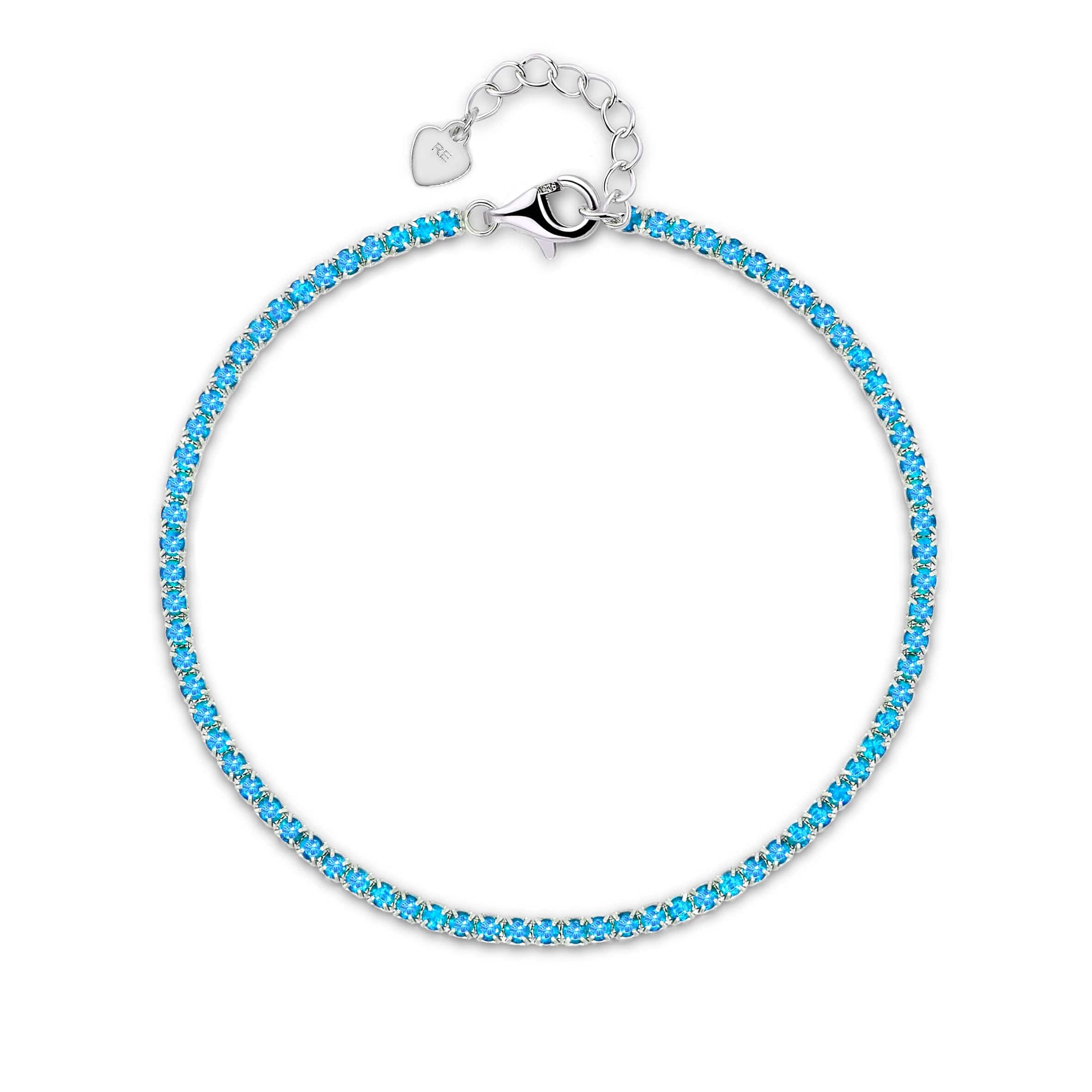 Lynora Silver Bracelet Swiss-Blue Tennis Bracelet
