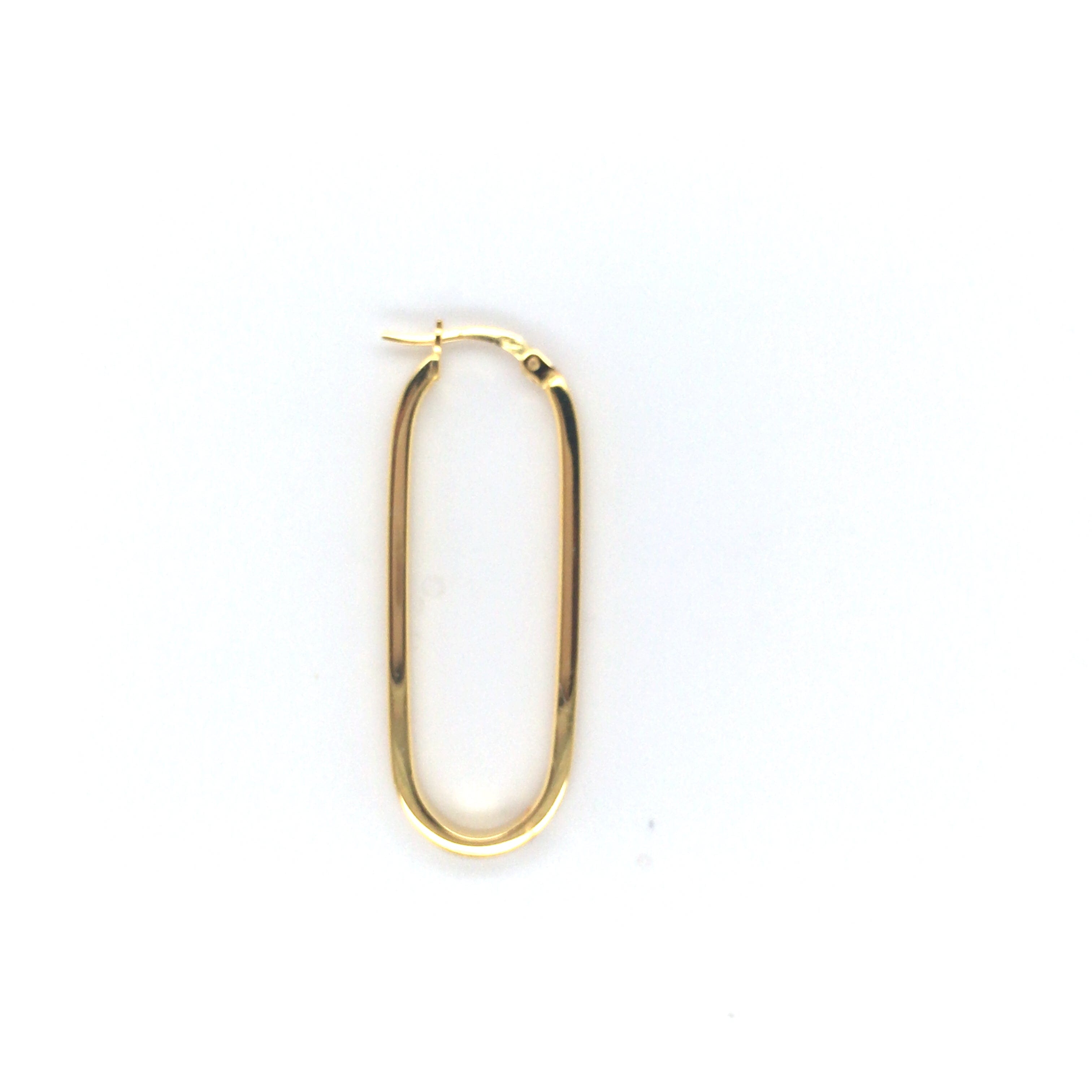 Lynora Silver Earring Gold Plated / Clear Lynora Sterling Silver Elongated Gold Hoop Earrings