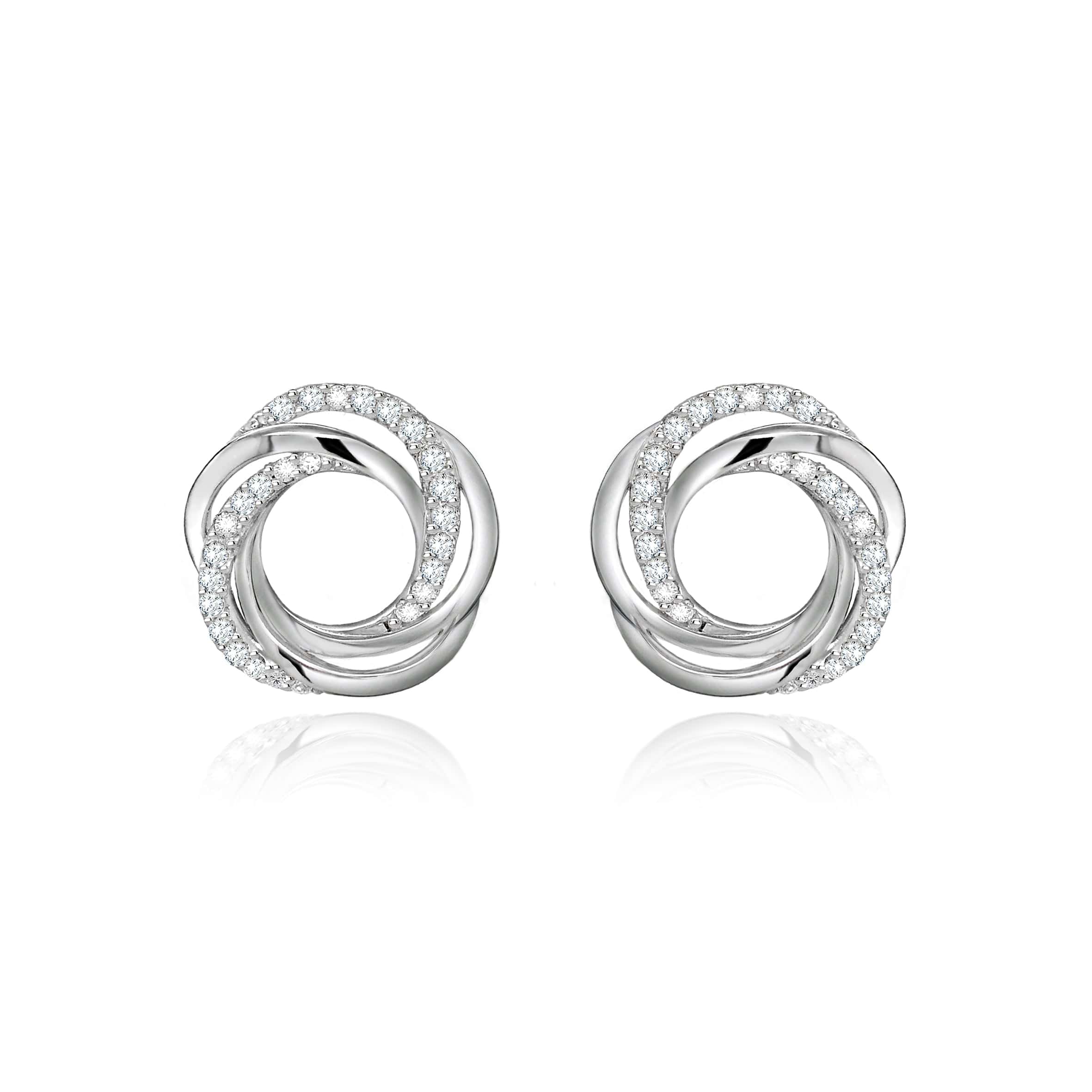 Lynora Silver Earring Sterling Silver / Clear Entwine Circle Earrings