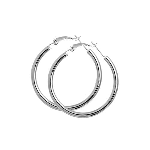 Lynora Silver Earring Sterling Silver / Clear Lynora Sterling Silver Large Hoop Earrings