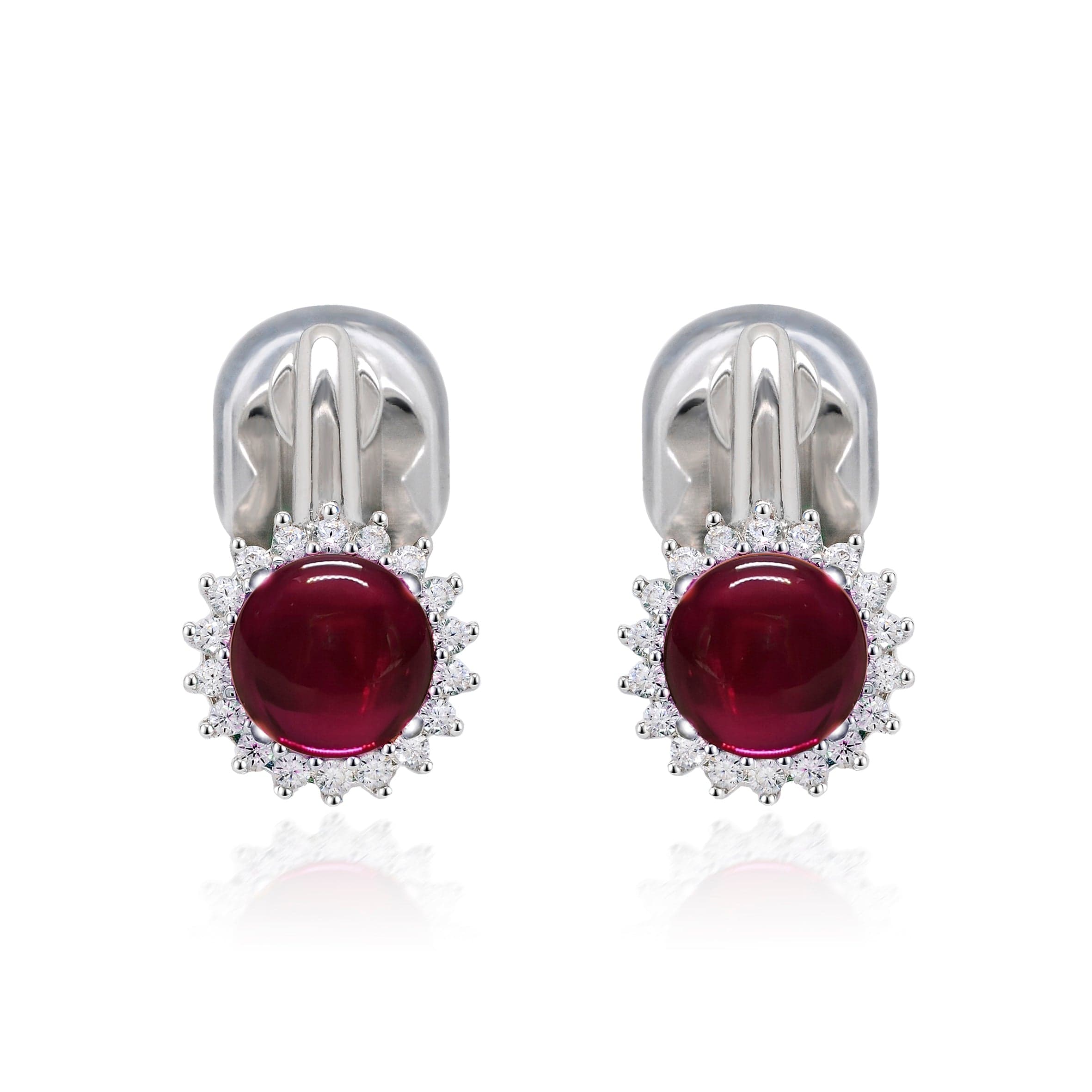 Lynora Silver Earrings Sterling Silver / Red Scarlet Glass Sphere Earrings