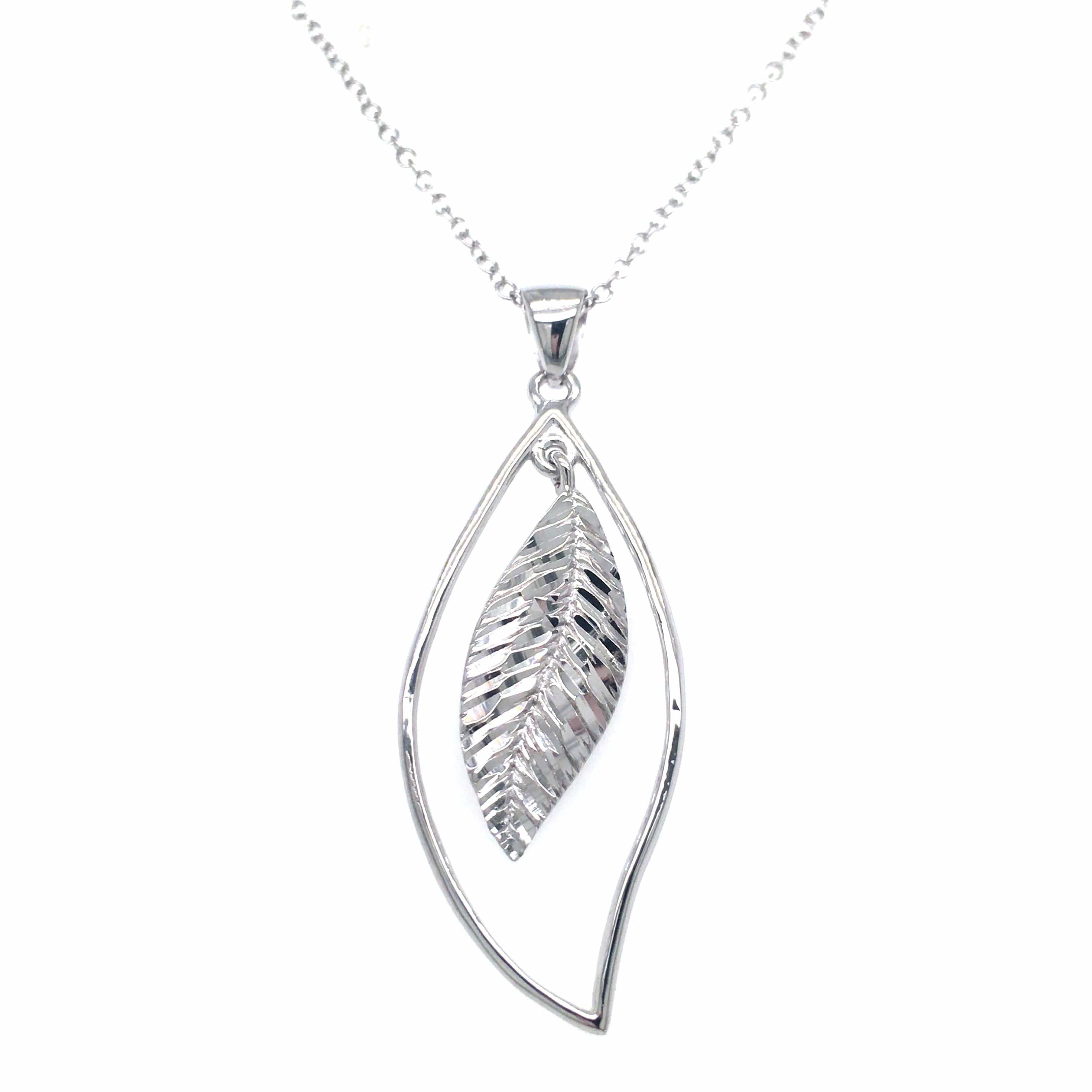 Silver leaf hot sale pendant necklace