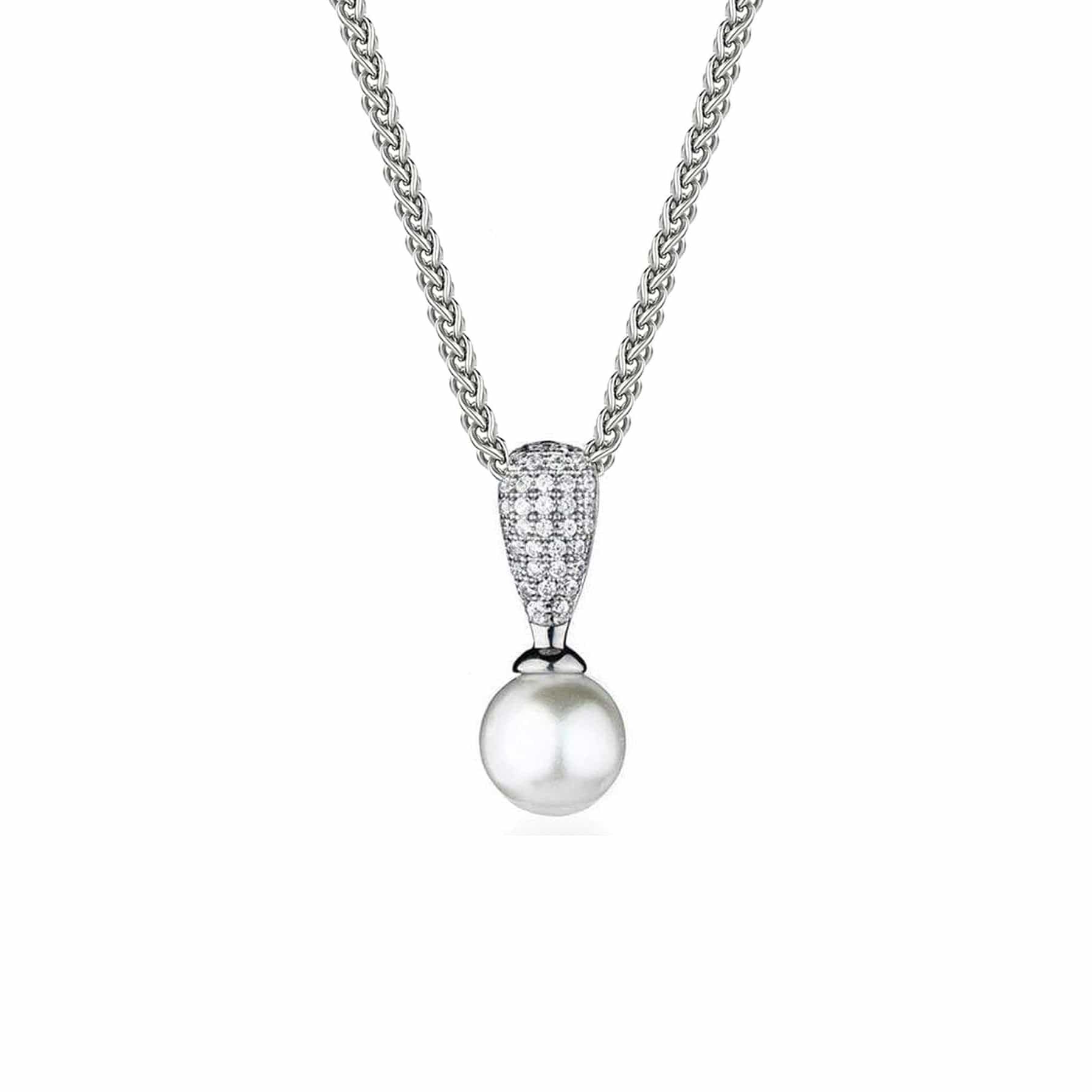 Lynora Silver Necklace Sterling Silver / Mother of Pearl Sterling Silver and Pearl Pendant