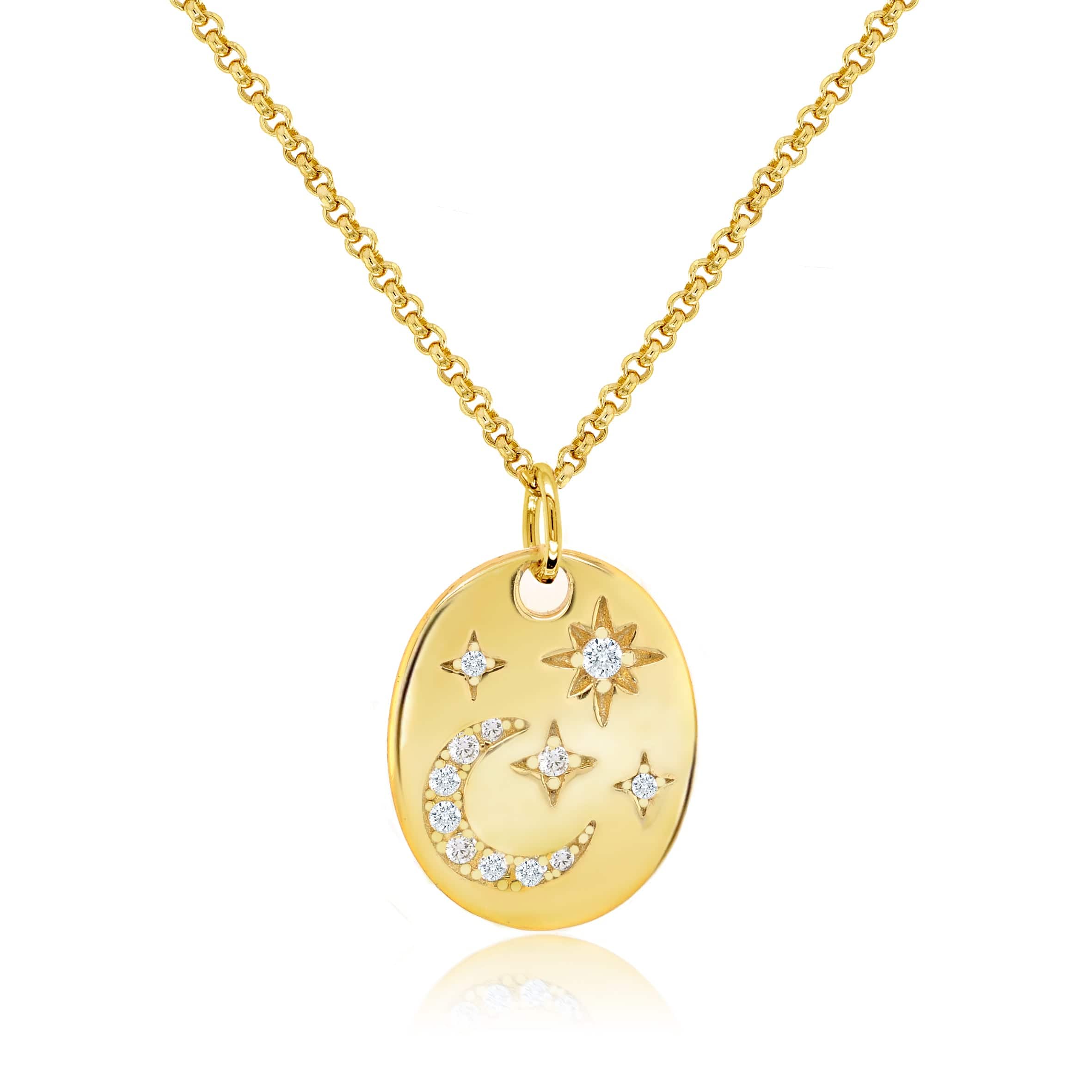 Lynora Silver Pendant Gold Plated / Clear Gold Zodiac Charm Pendant