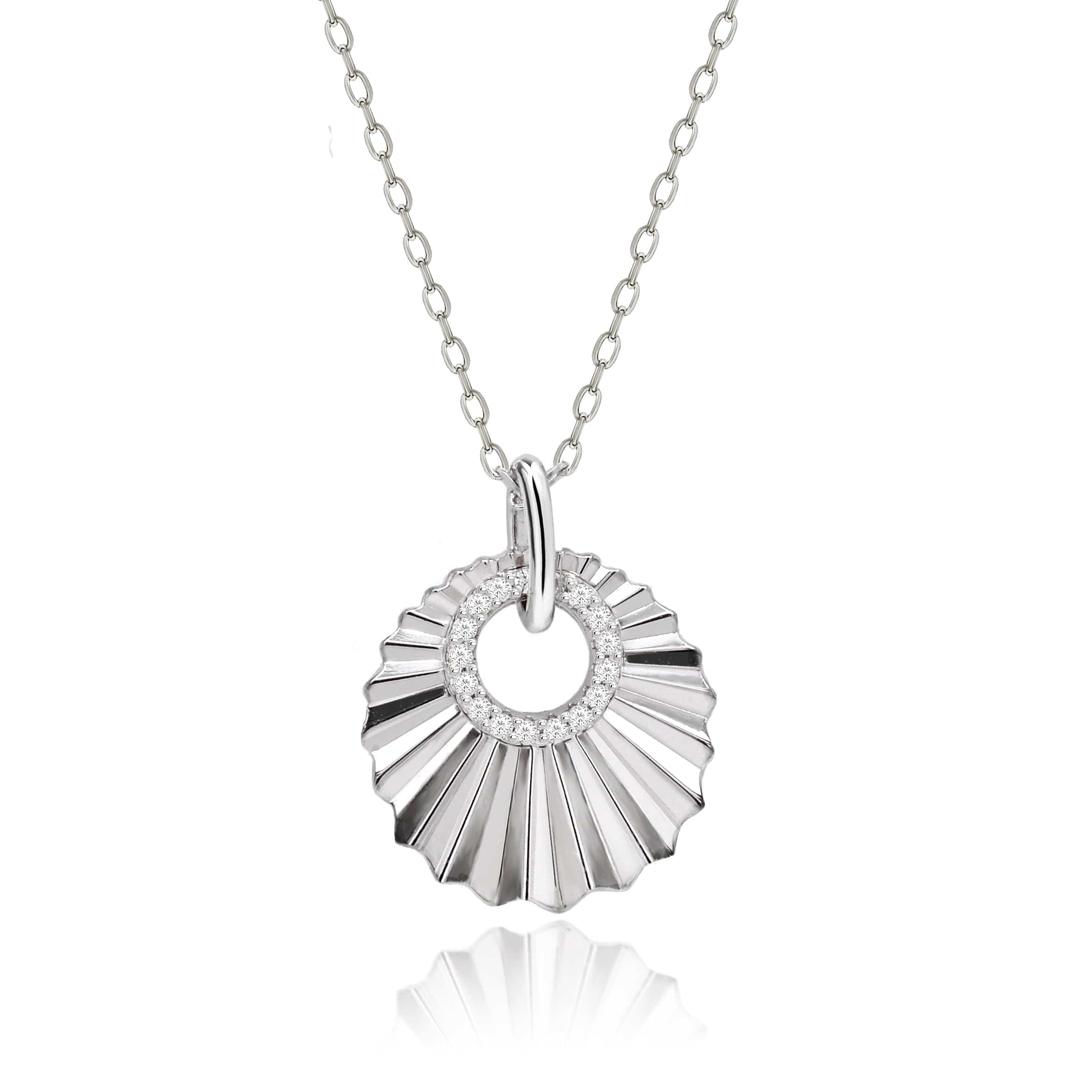 Lynora Silver Pendant Sterling Silver / Clear Sunray Pendant