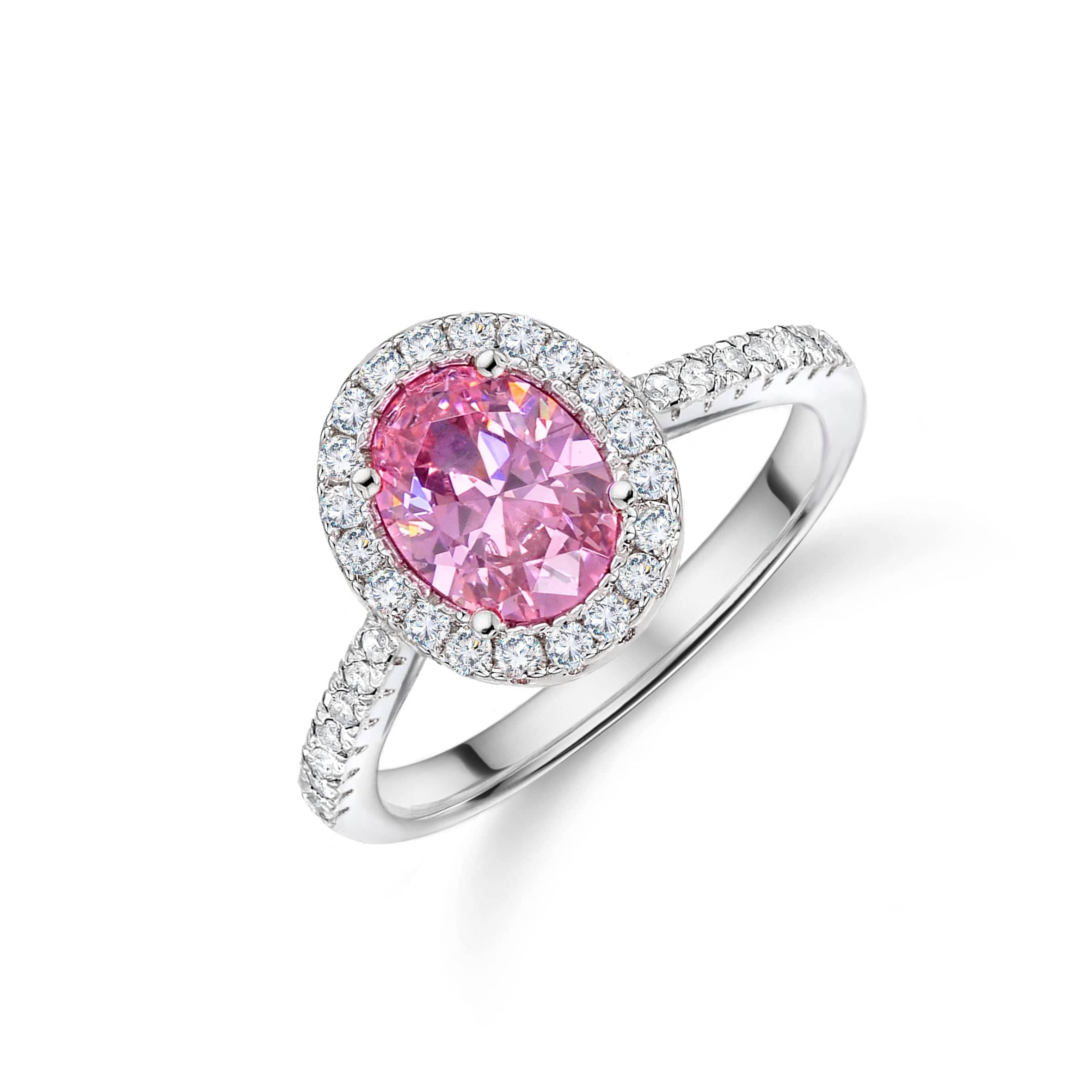Lynora Silver Ring Opulence Pink Tourmaline Pave Ring Sterling Silver Opulence Pink Tourmaline Pave Ring Sterling Silver