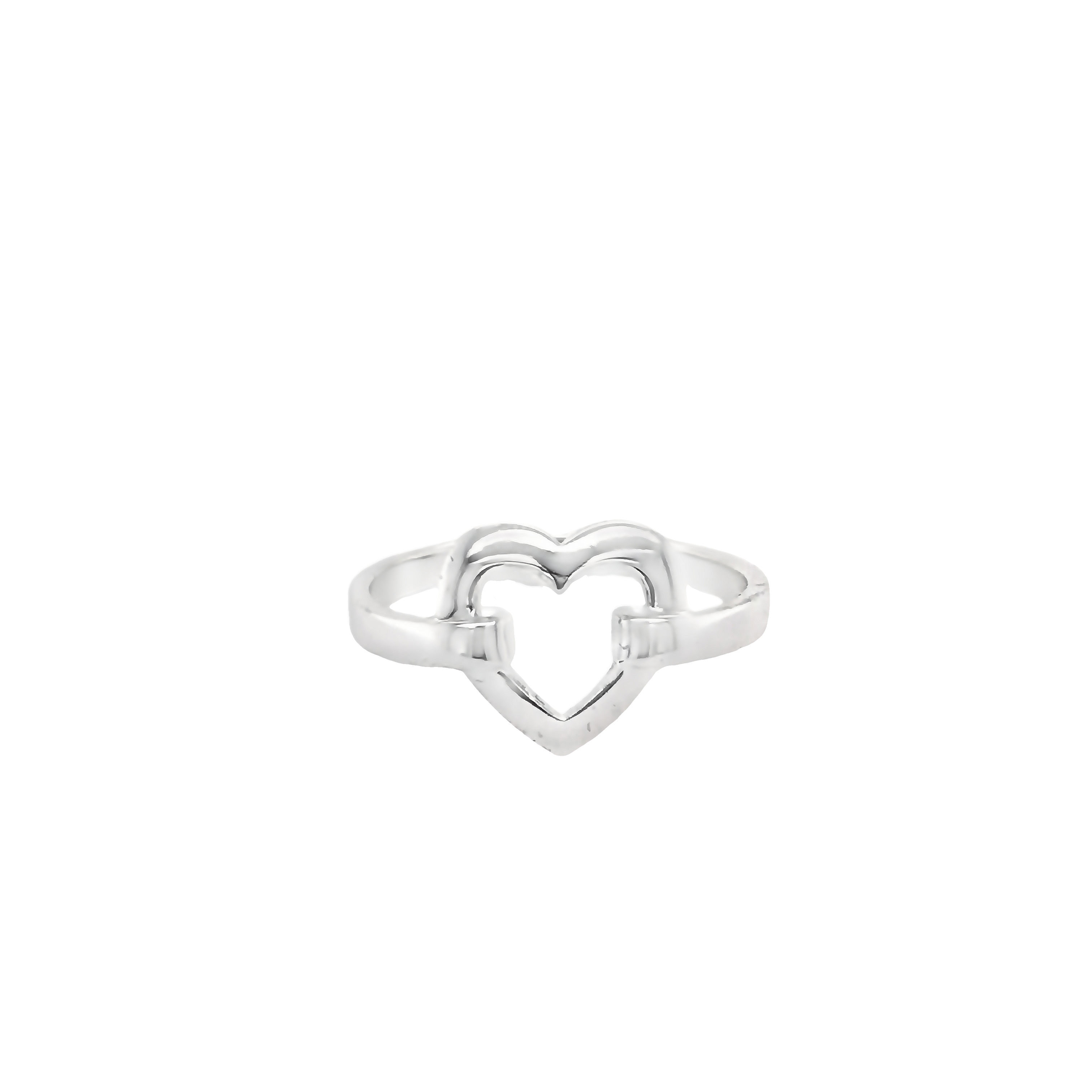 Lynora Silver Ring Lynora Sterling Silver Solitaire Heart Link Ring