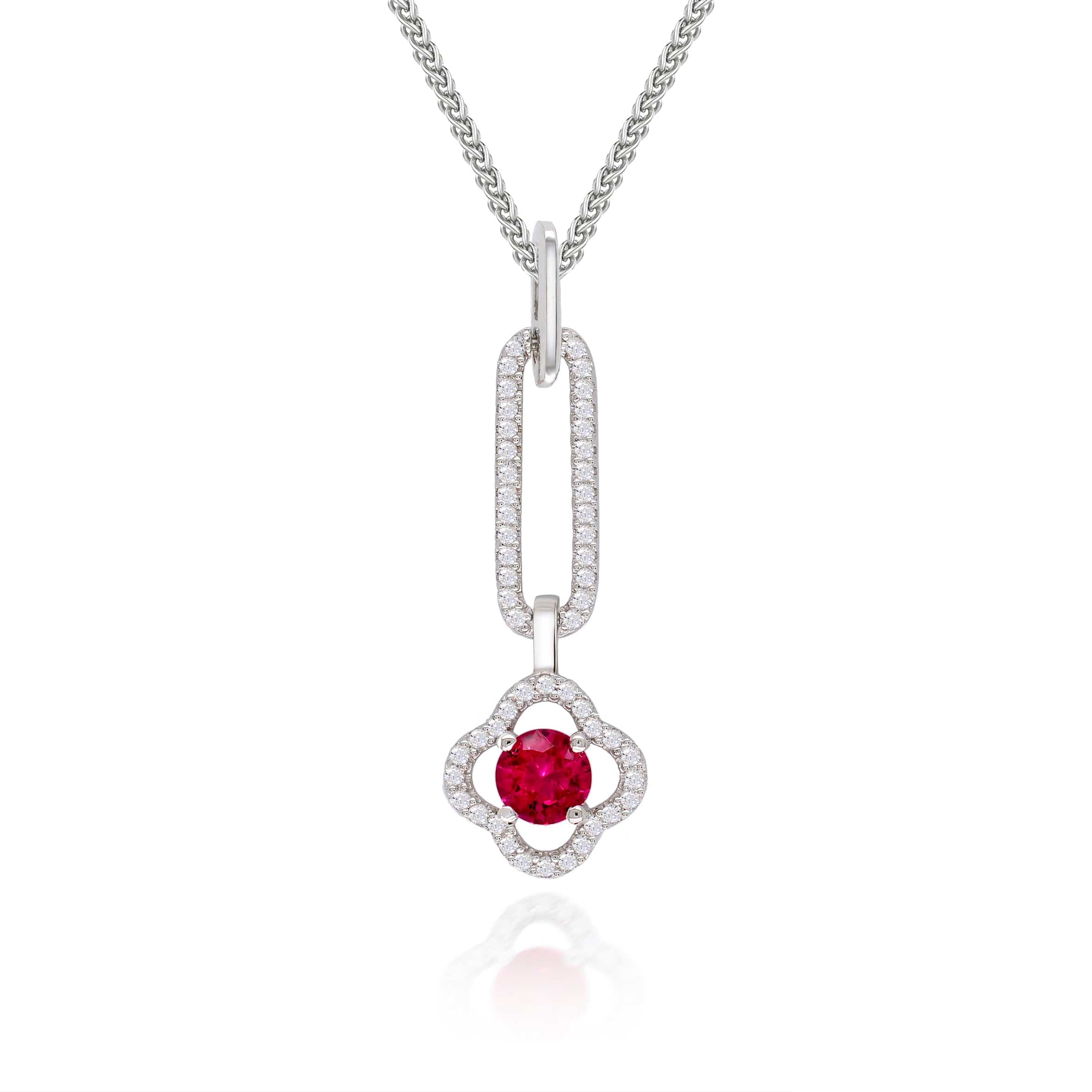 Lynora 2022 Pendant Vintage Clover Ruby Pendant Sterling Silver