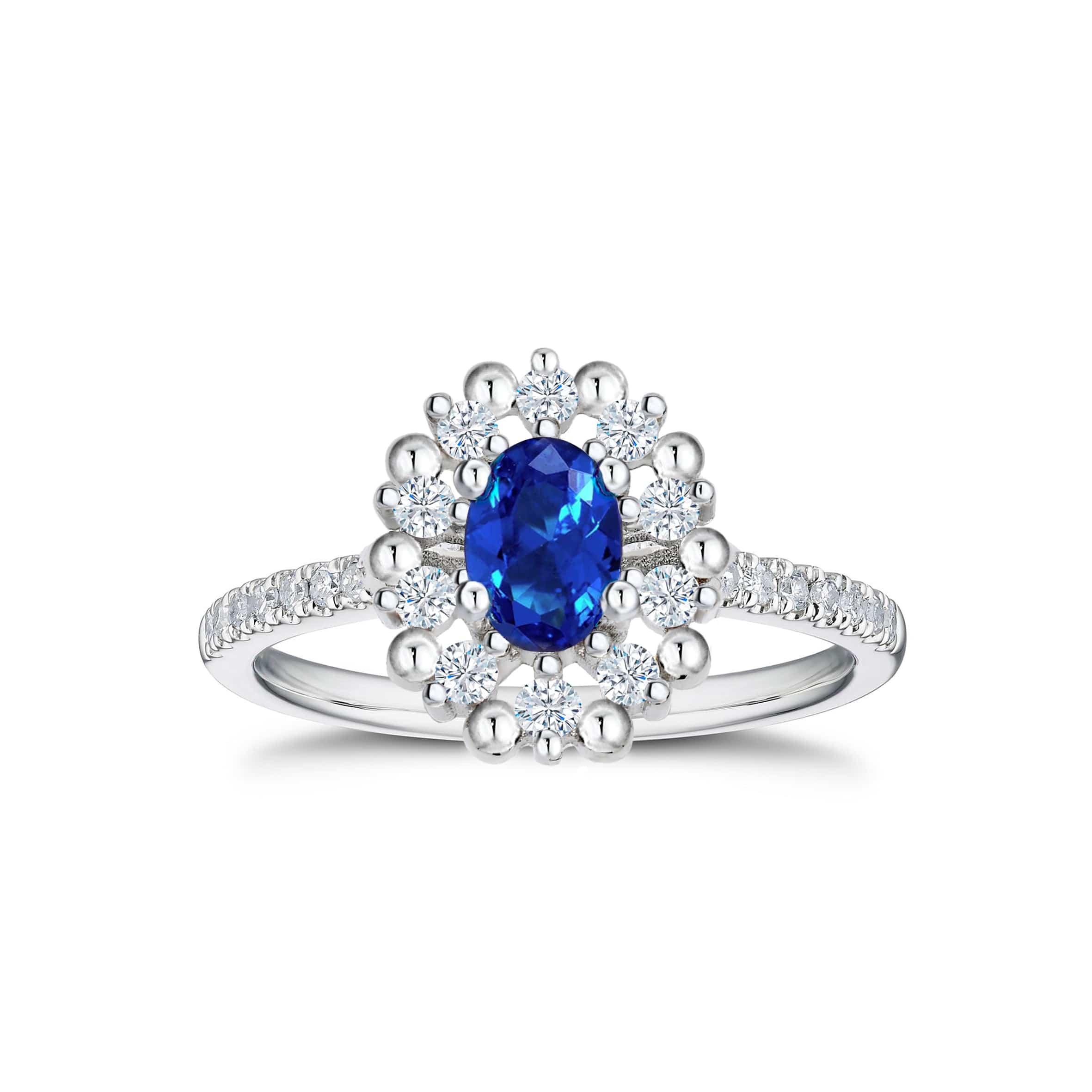 Lynora 2022 Ring Opulence Sapphire Radiance Oval Cut Halo Ring