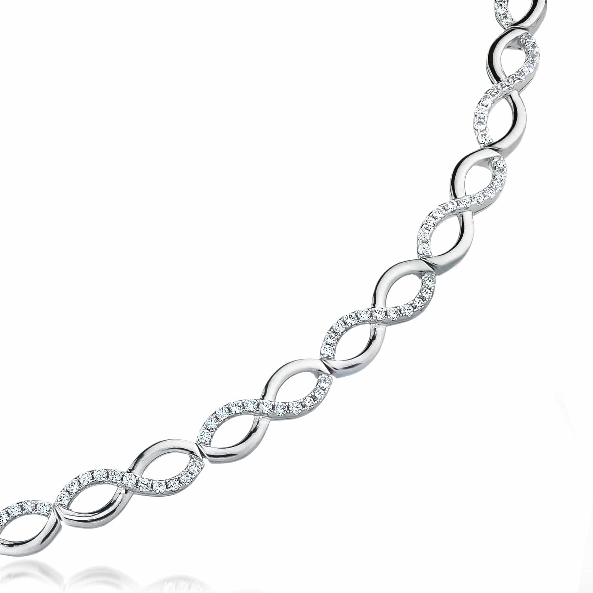 Lynora Jewellery Bracelet 7.5" / Sterling Silver / Clear Elica Bracelet Sterling Silver