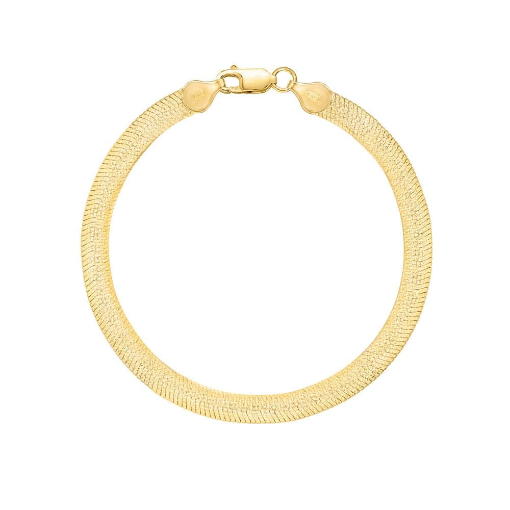Lynora Jewellery Bracelet 7.5" / Yellow Gold Plate Flat Chain Bracelet Yellow Gold Plate