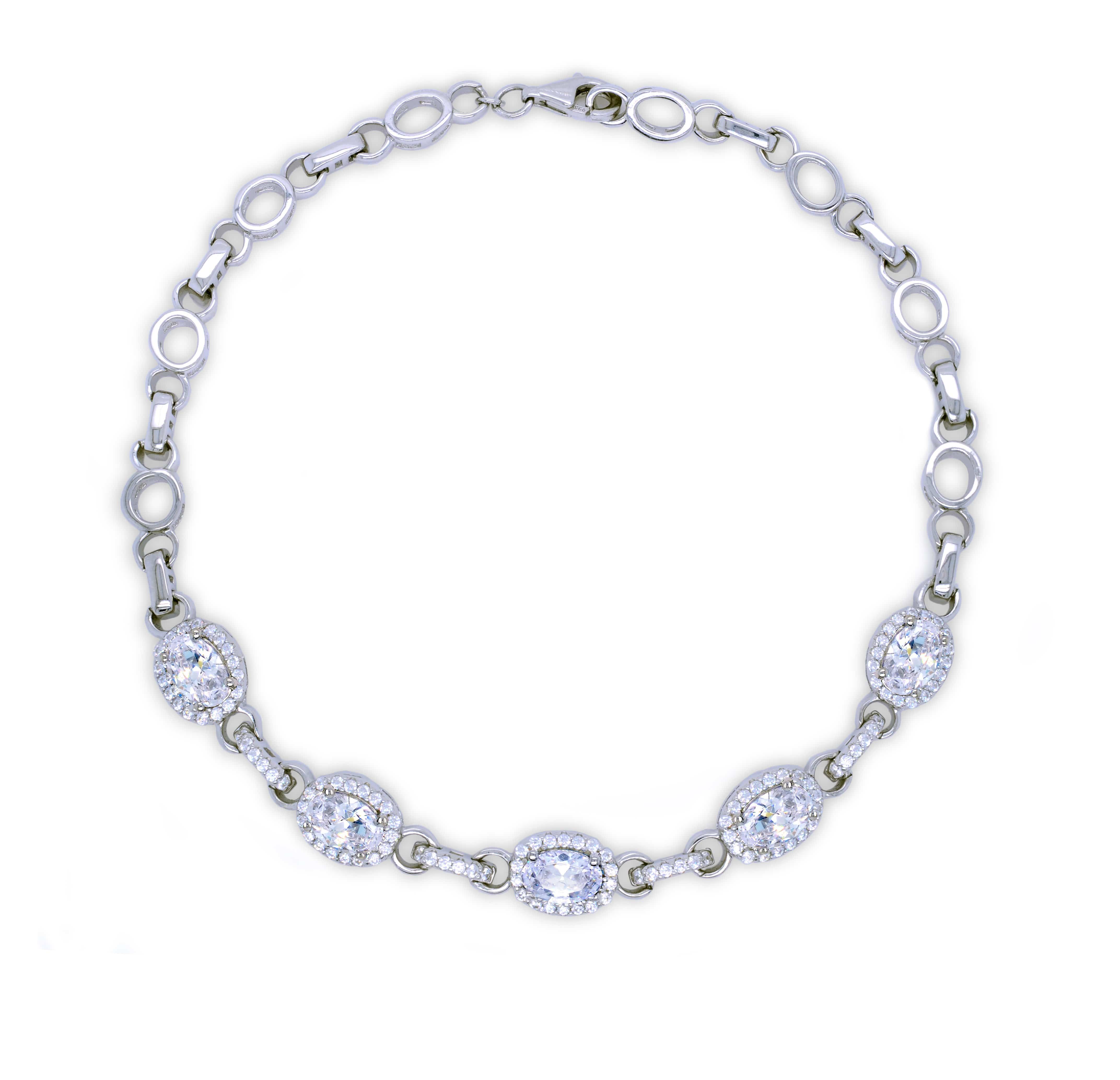 Lynora Jewellery Bracelet 7" / Sterling Silver / Clear Opulence Bracelet Sterling Silver