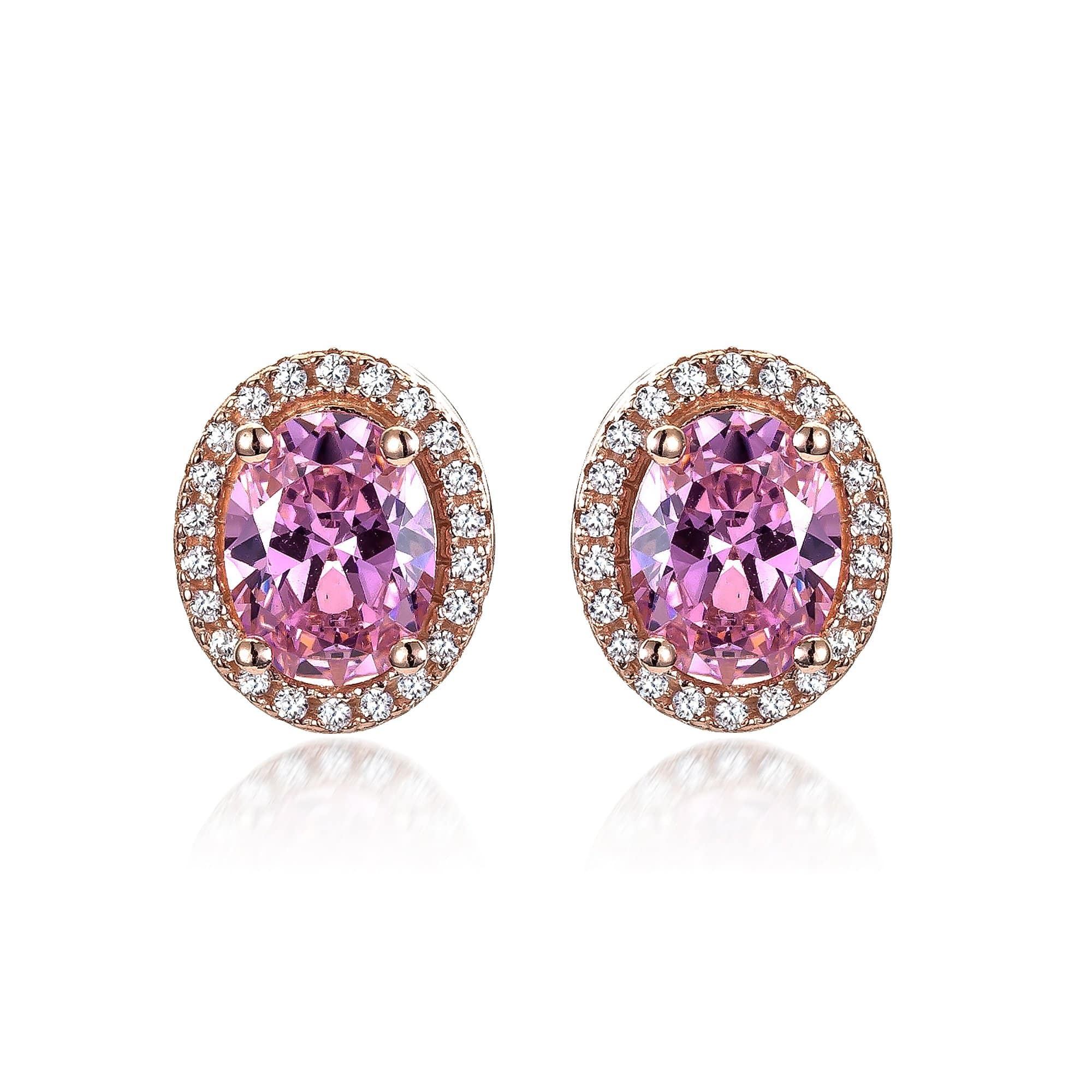 Lynora Jewellery Earring Rose Gold Plate / Pink Tourmaline Opulence Pink Tourmaline Pave Earrings Rose Gold Plate