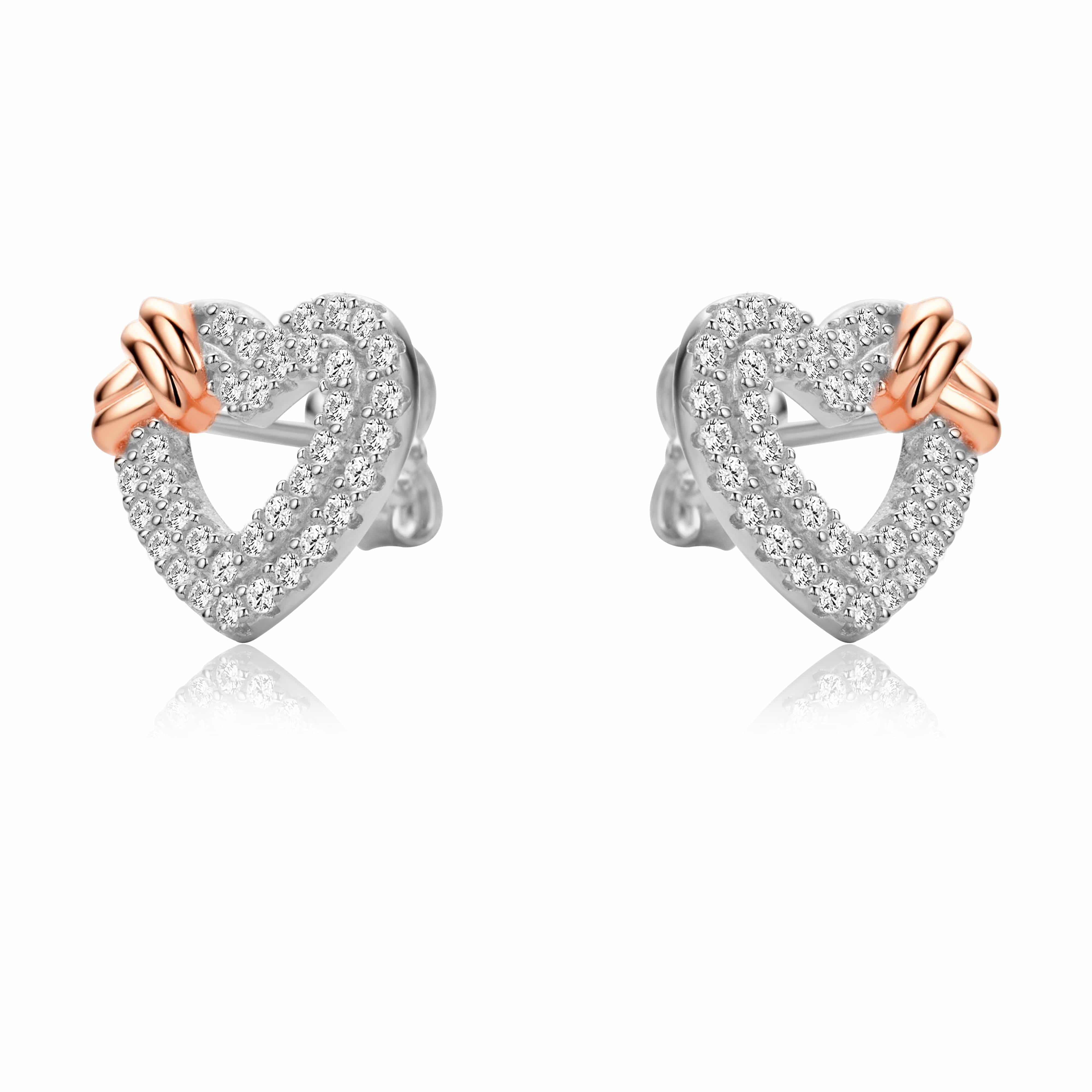 Lynora Jewellery Earring Rose Gold Plate Rose Gold Detail Heart Earrings Rose Gold Plate