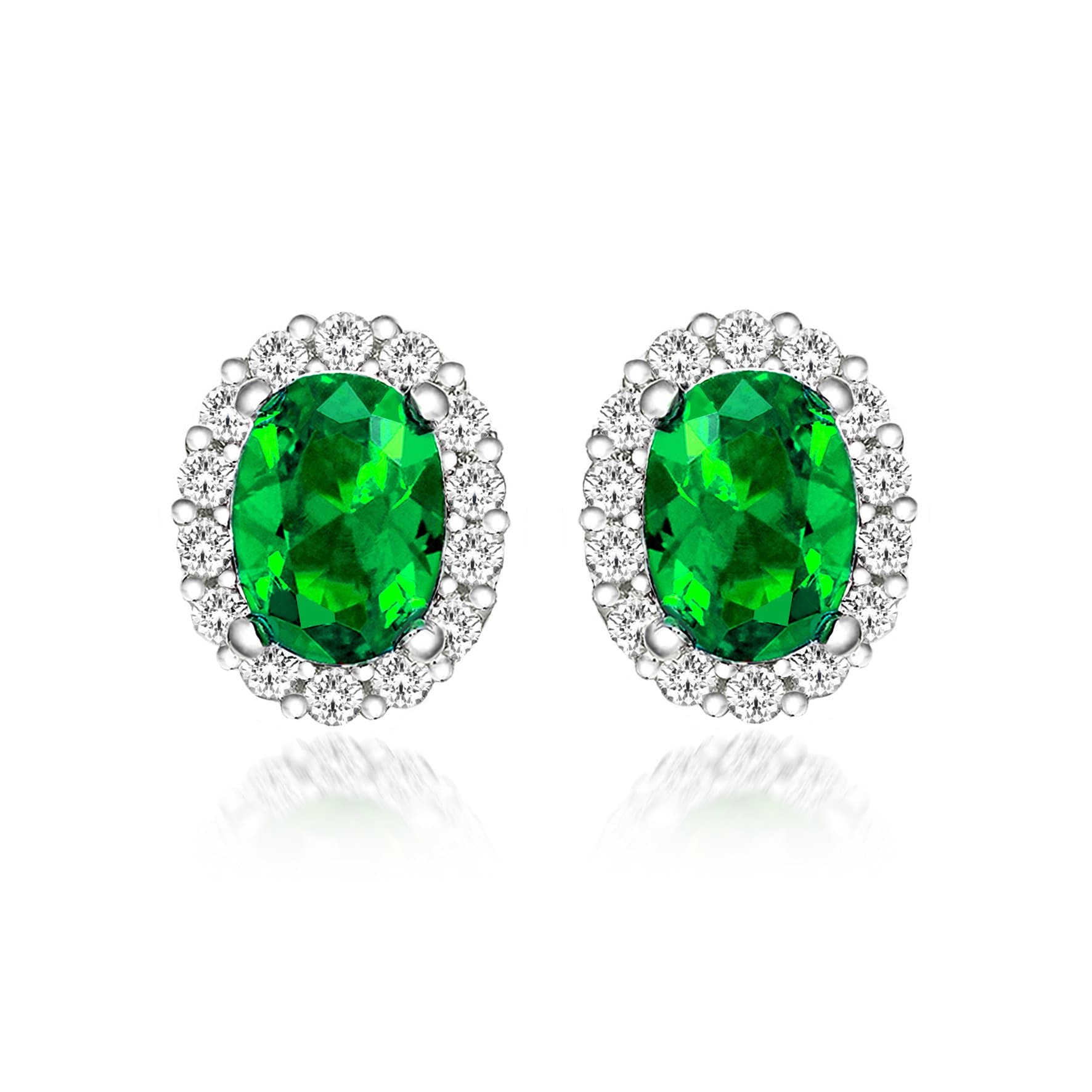 Lynora Jewellery Earring Sterling Silver / Emerald Opulence Studs Sterling Silver & Emerald Stone