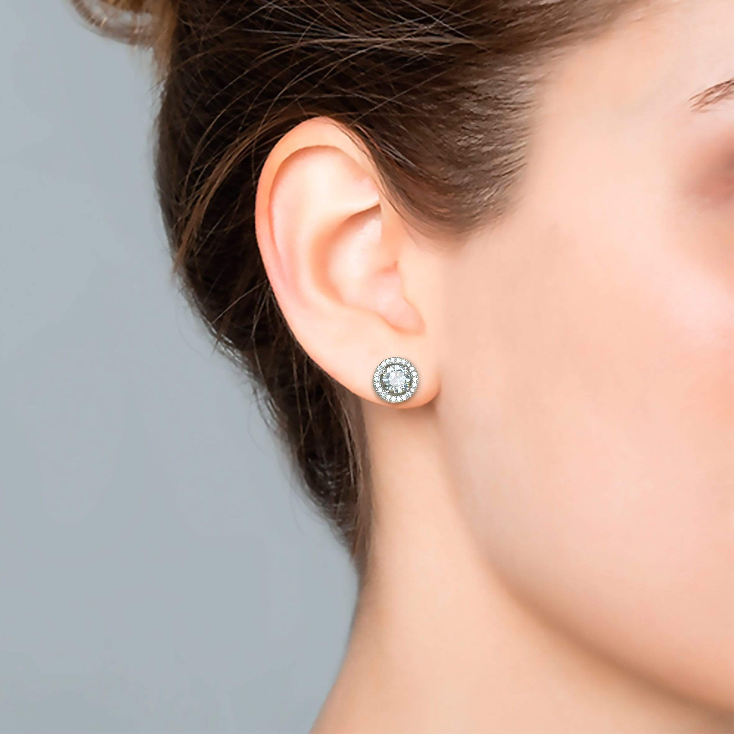 Lynora Jewellery Earring Sterling Silver Halo Elevated Earrings Sterling Silver