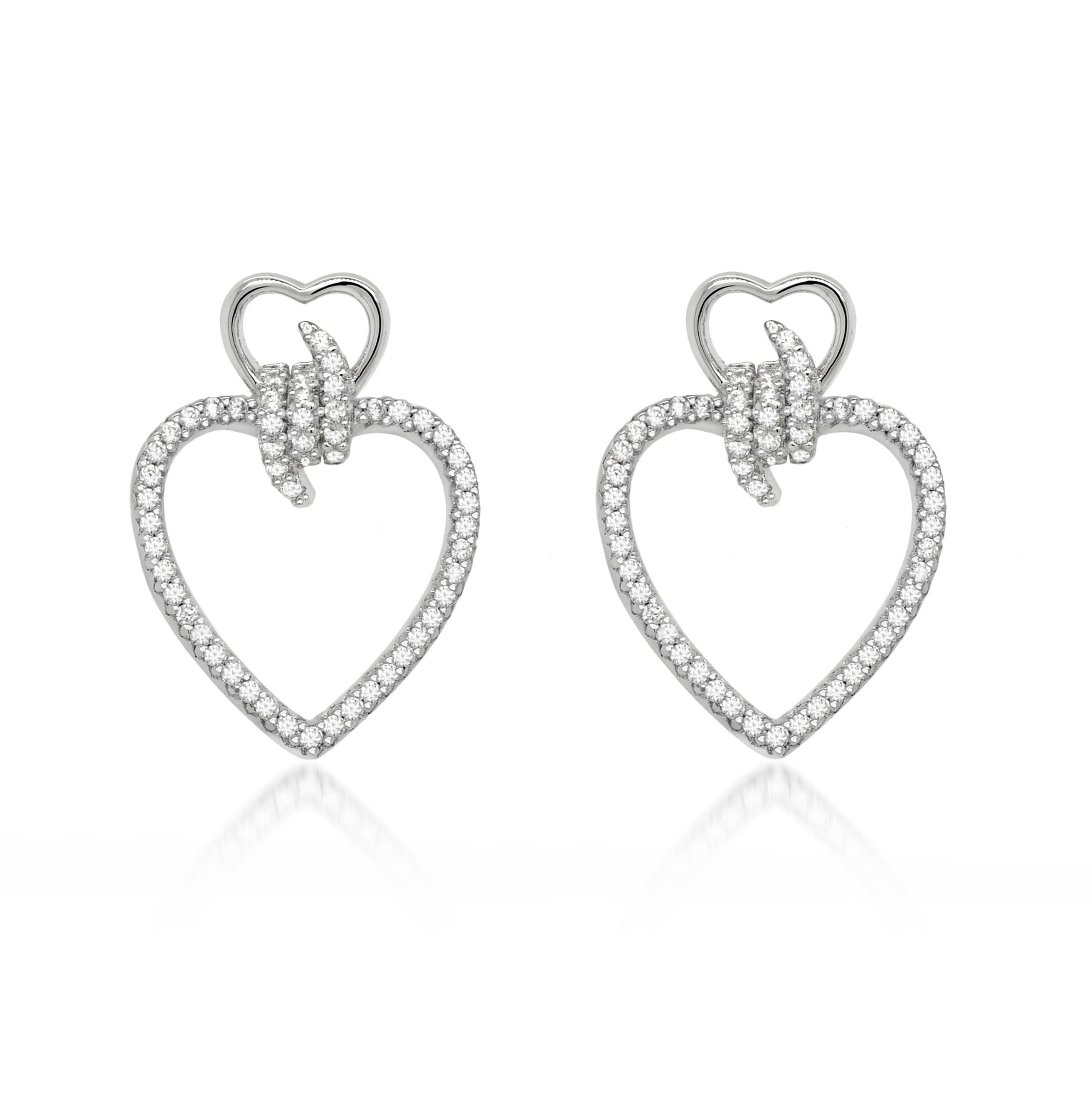 Lynora Jewellery Earring Sterling Silver Knotted Heart Earring Sterling Silver