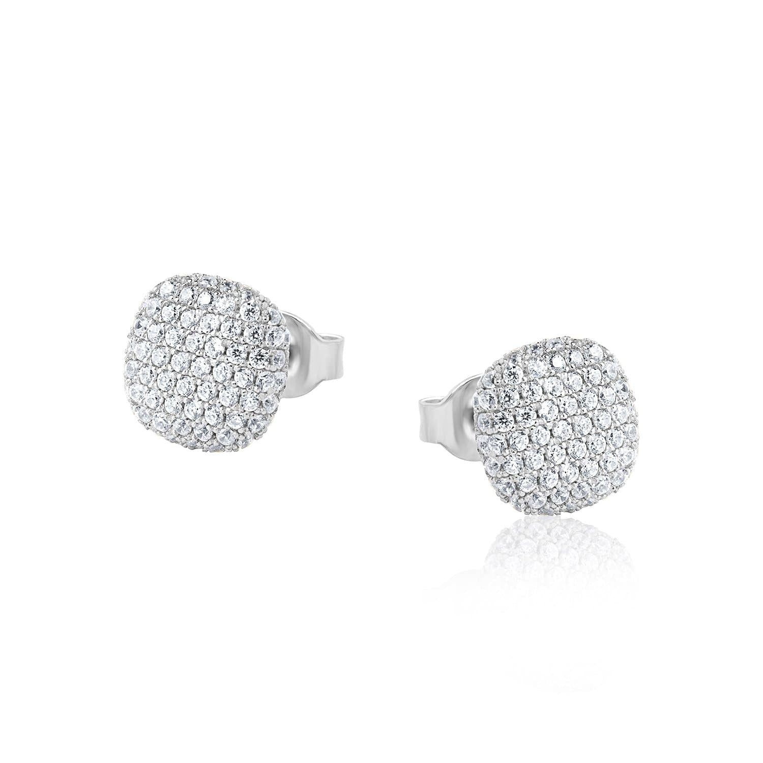 Lynora Jewellery Earring Sterling Silver Micro Pave Cushion Earrings Sterling Silver