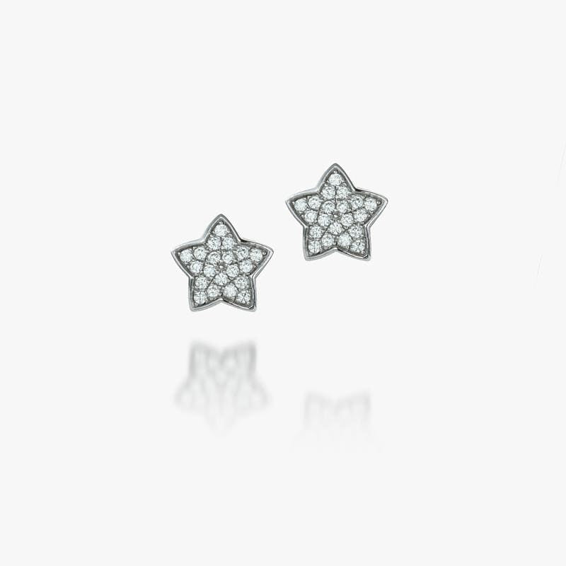Lynora Jewellery Earring Sterling Silver Micro Pave Star Studs Sterling Silver