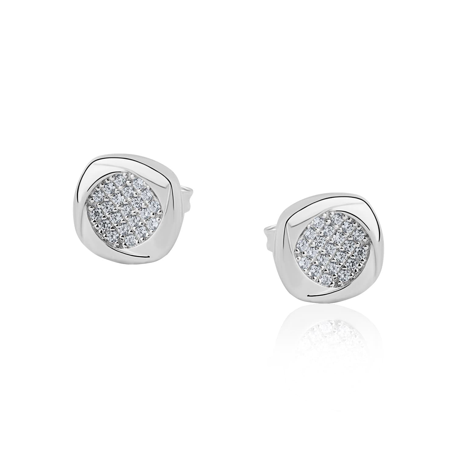 Lynora Jewellery Earring Sterling Silver Micro Pave Studs Sterling Silver