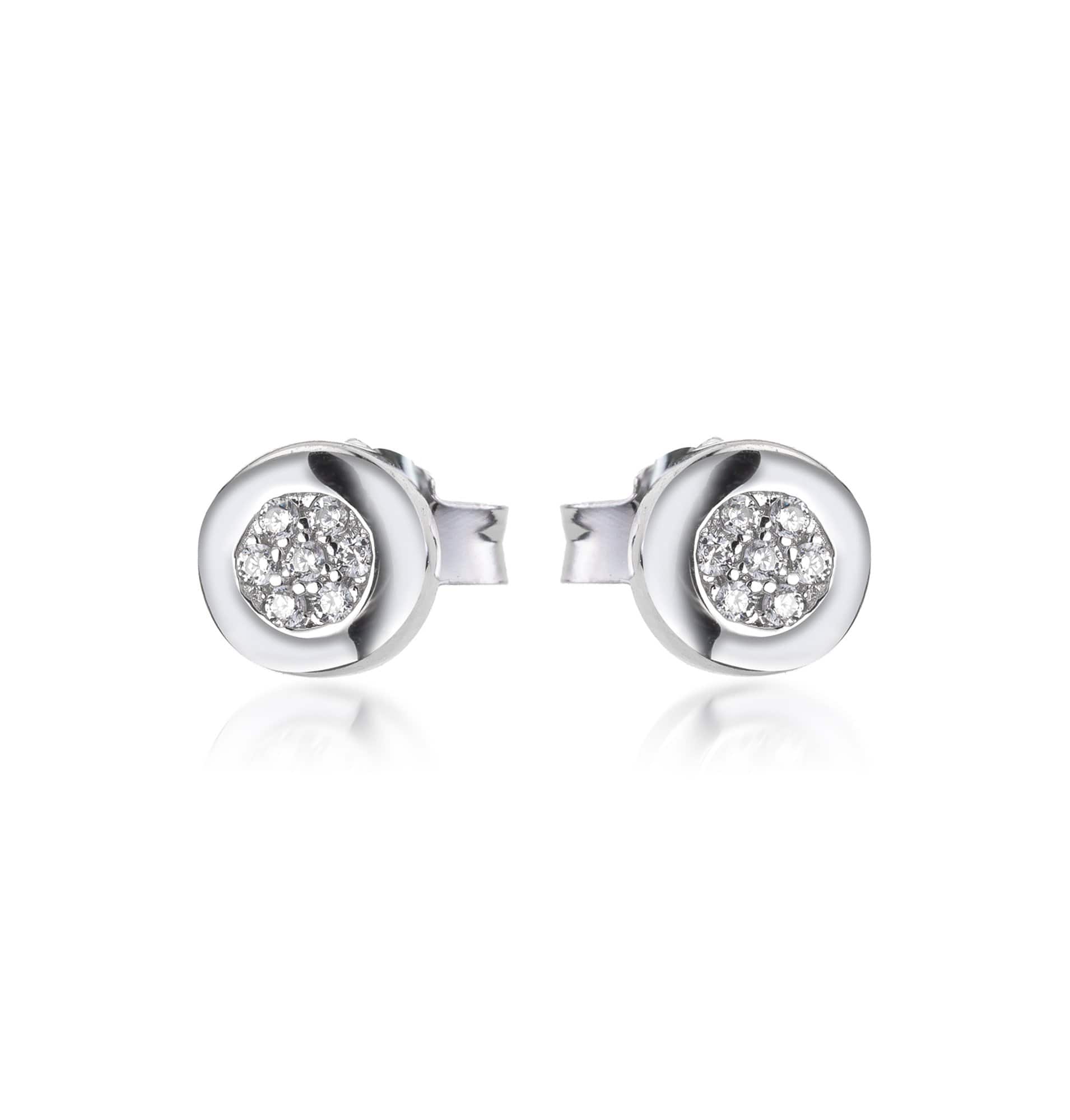 Lynora Jewellery Earring Sterling Silver Small Round stone-set Stud Sterling Silver
