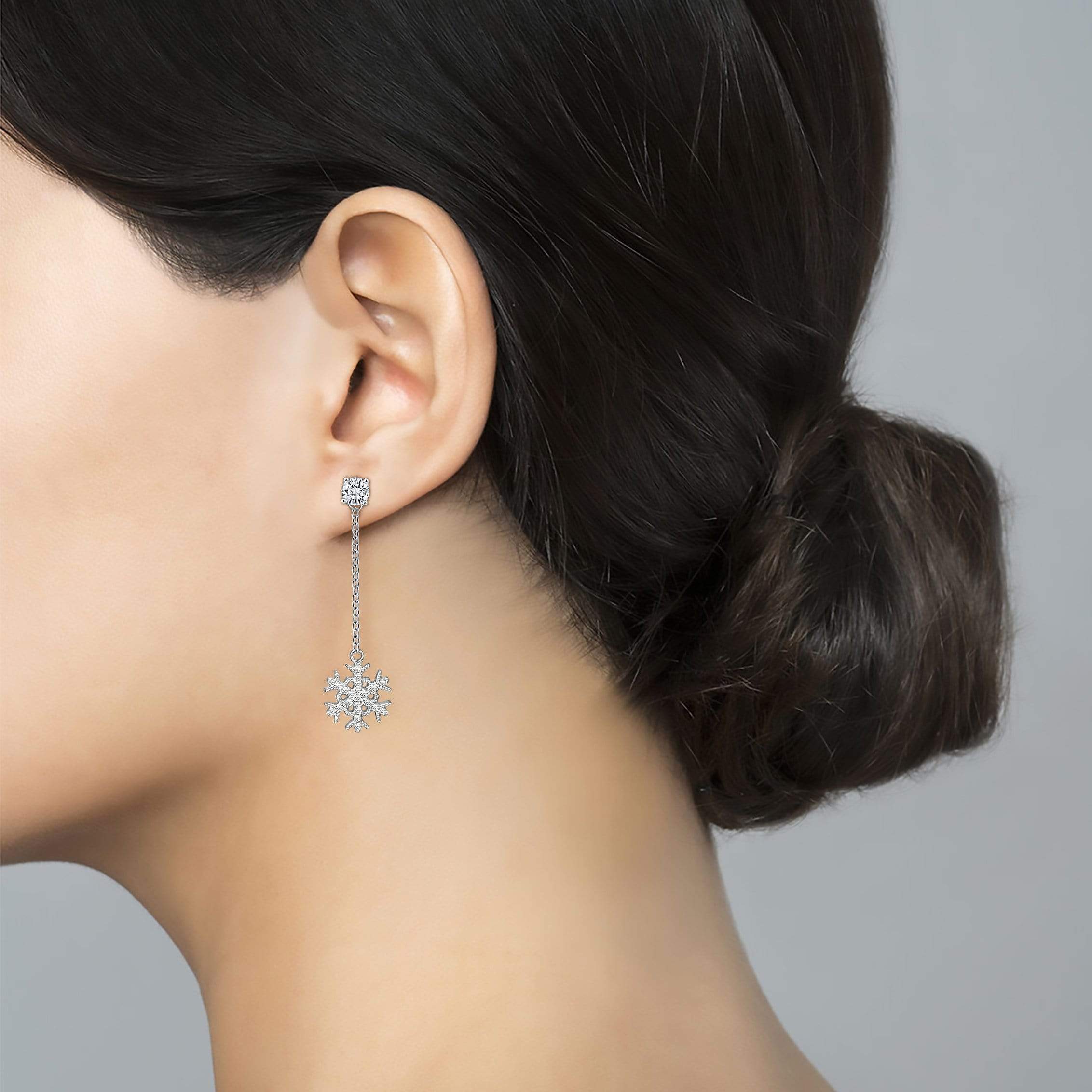 Lynora Jewellery Earring Sterling Silver Snowflake Earrings Sterling Silver