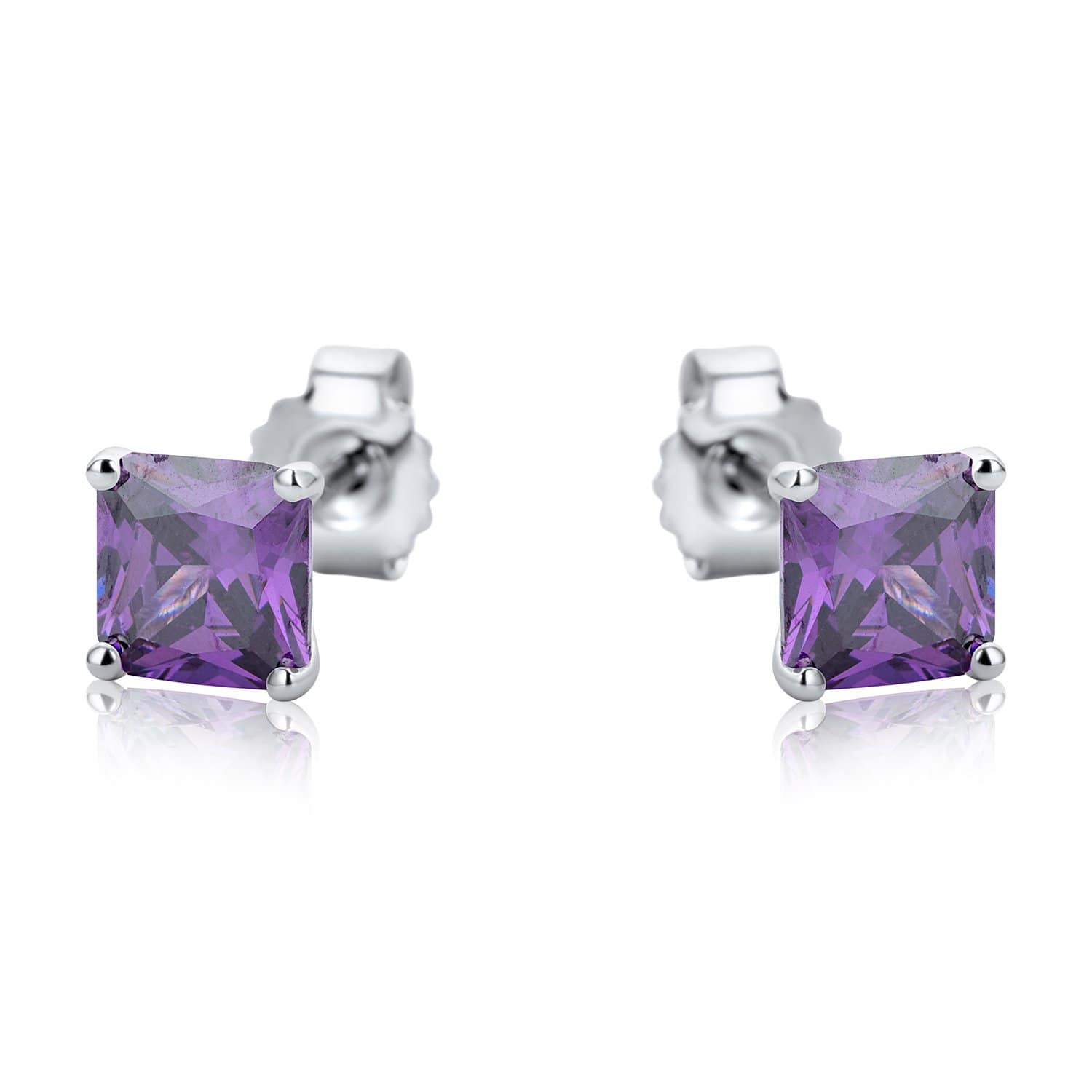 Lynora Jewellery Earring Sterling Silver Square Multicolour Stud Set Sterling Silver