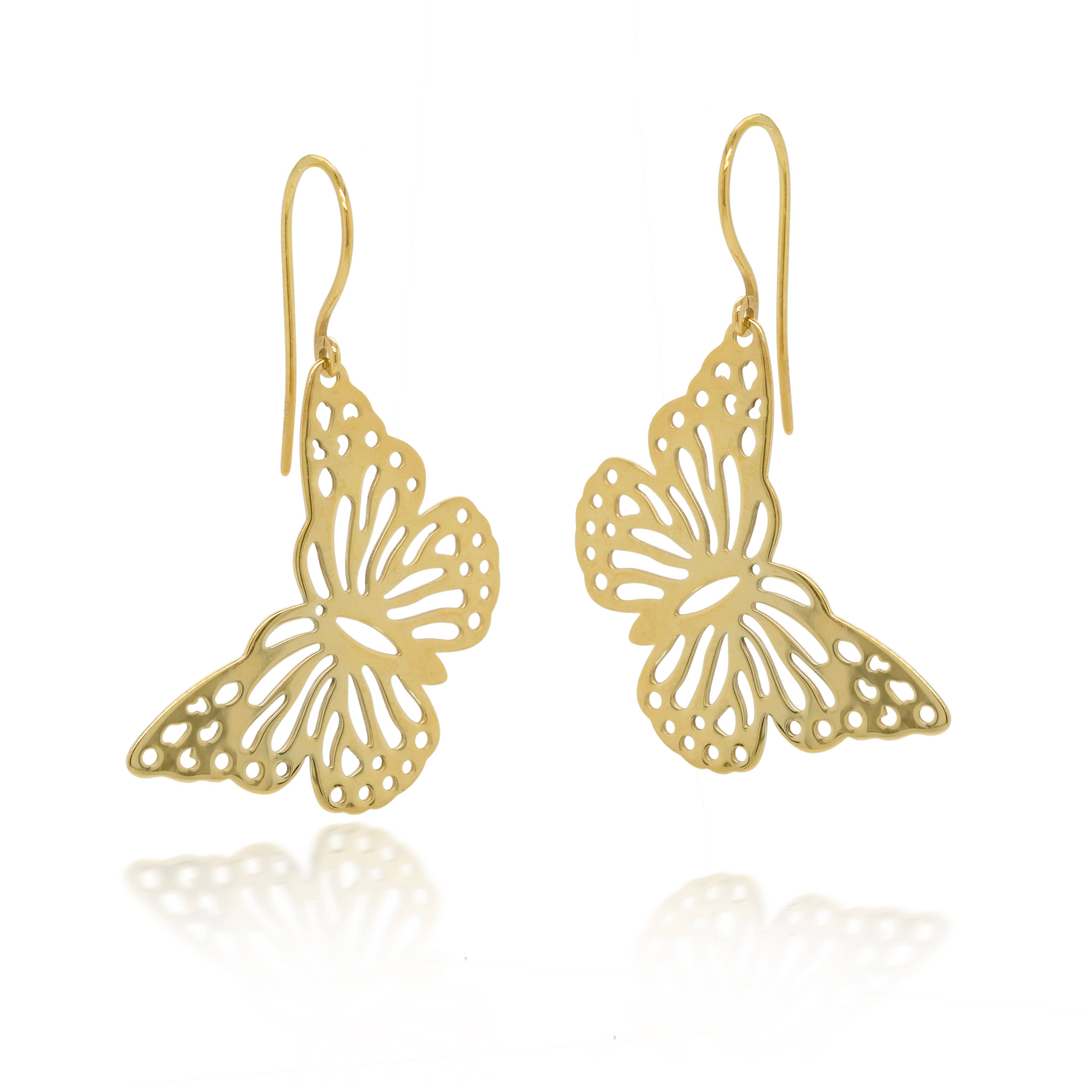 Lynora Jewellery Earring Yellow Gold Plate Papillon Earrings Yellow Gold Plate