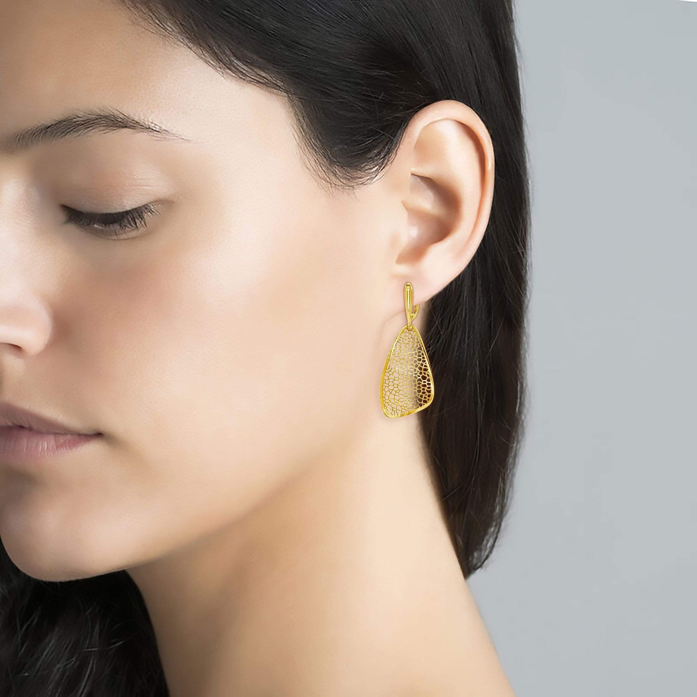 Lynora Jewellery Earring Yellow Gold Plate Tamburato Earrings Yellow Gold Plate