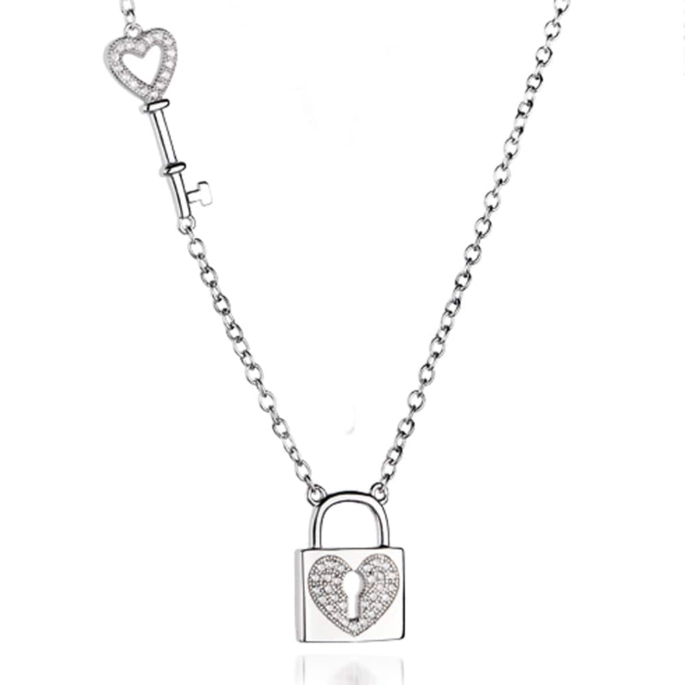 Lynora Jewellery Heart Padlock And Key Necklace