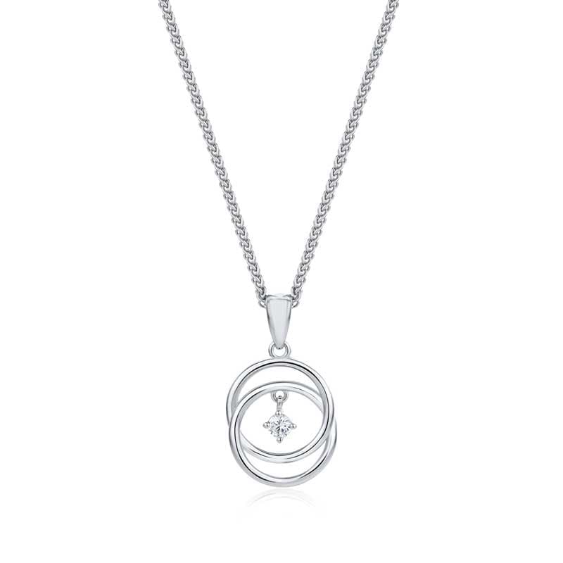 Lynora Jewellery Necklace 18" adj / Sterling Silver / Clear Anello Together Pendant Sterling Silver